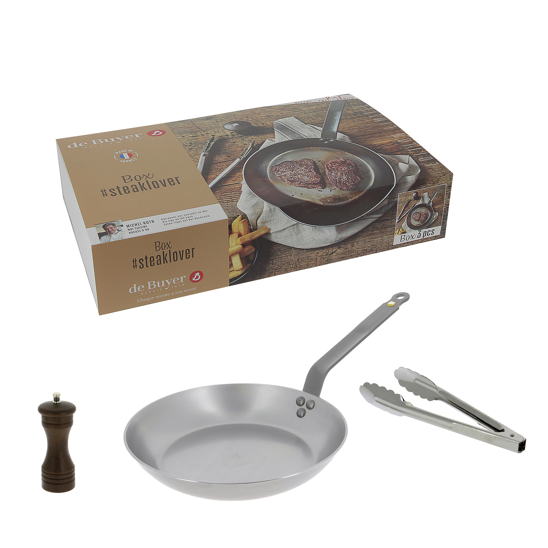 De Buyer | Oceľová panvica Mineral B Element 26 cm, SET