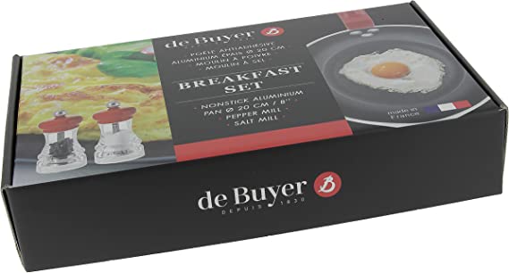 De buyer | nepřilnavá pánev 20 cm + mlýnek na pepř a sůl HIP HOP