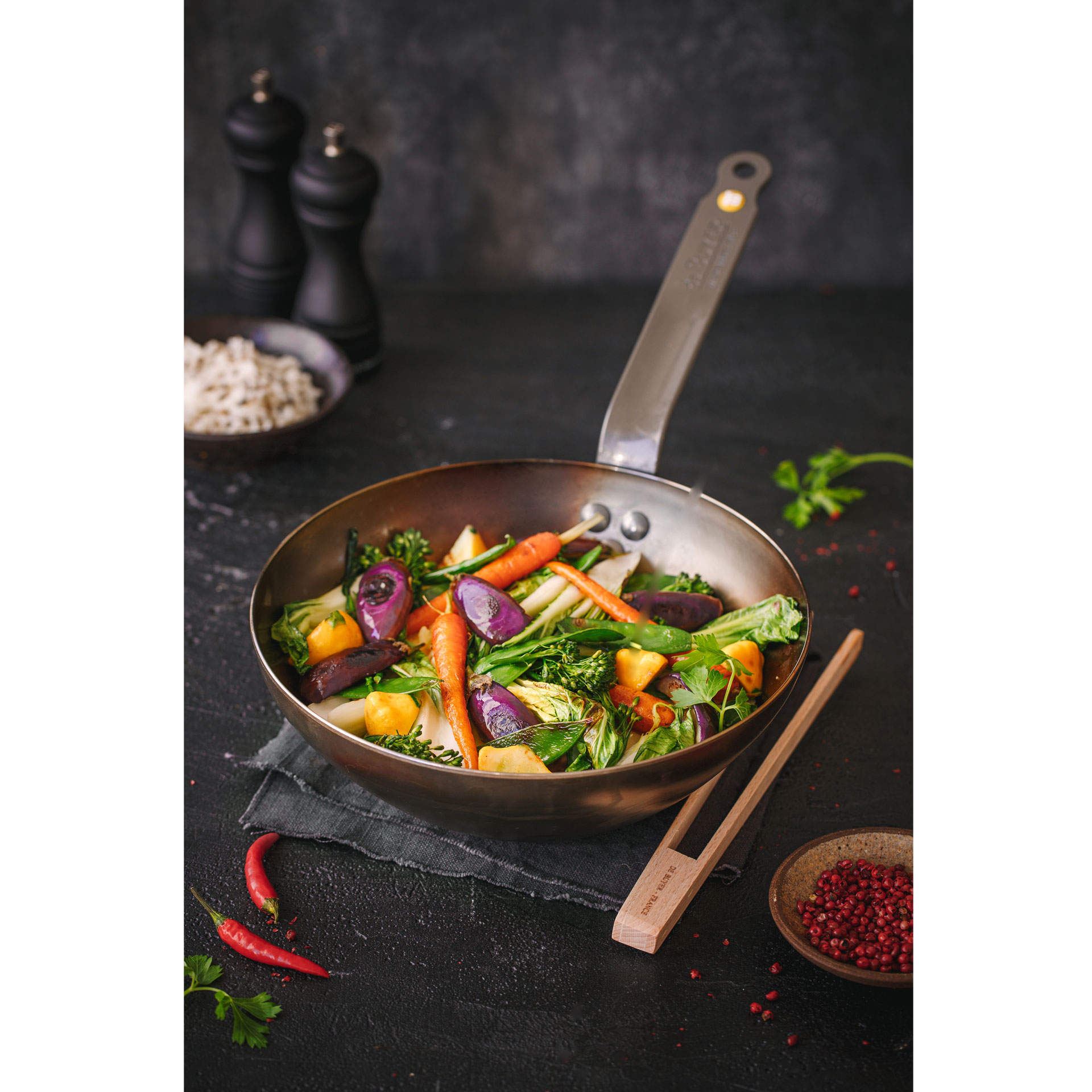 De Buyer | Oceľová panvica WOK Mineral B Element, pr. 24 cm
