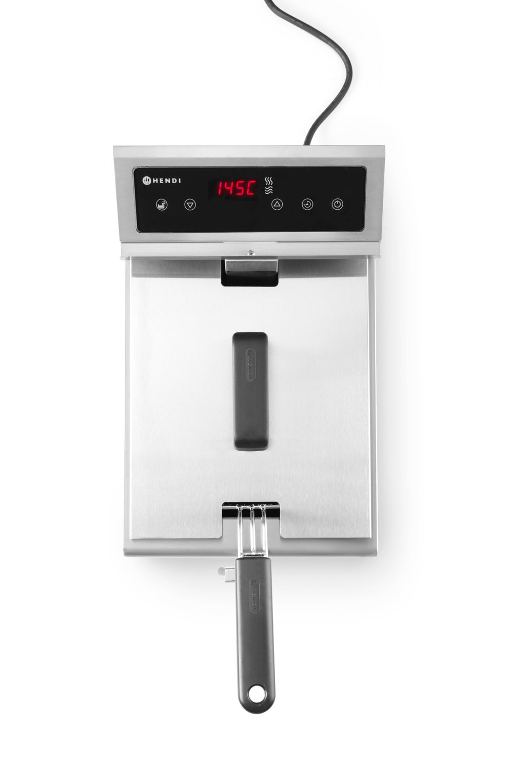 Indukčná fritéza s vypúšťacím kohútikom, 8 l, HENDI, 8L, Svetlošedá, 230V/3500W, 288x619x(H)408mm