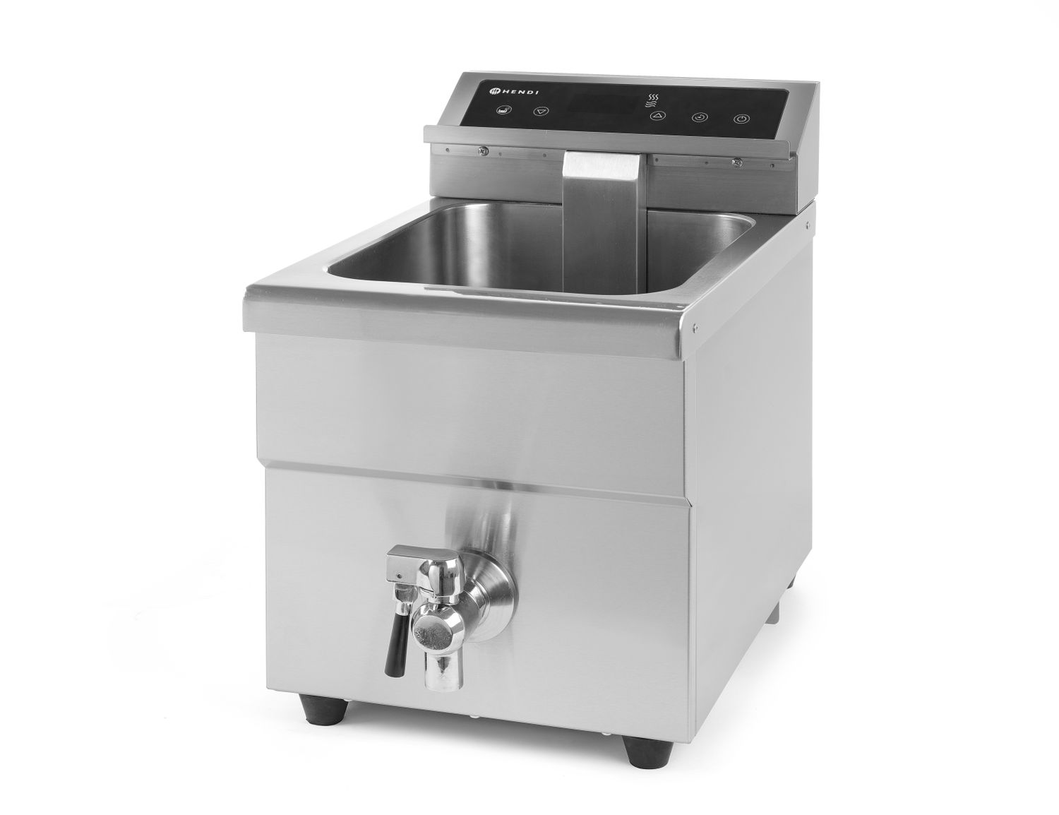 Indukčná fritéza s vypúšťacím kohútikom, 8 l, HENDI, 8L, Svetlošedá, 230V/3500W, 288x619x(H)408mm