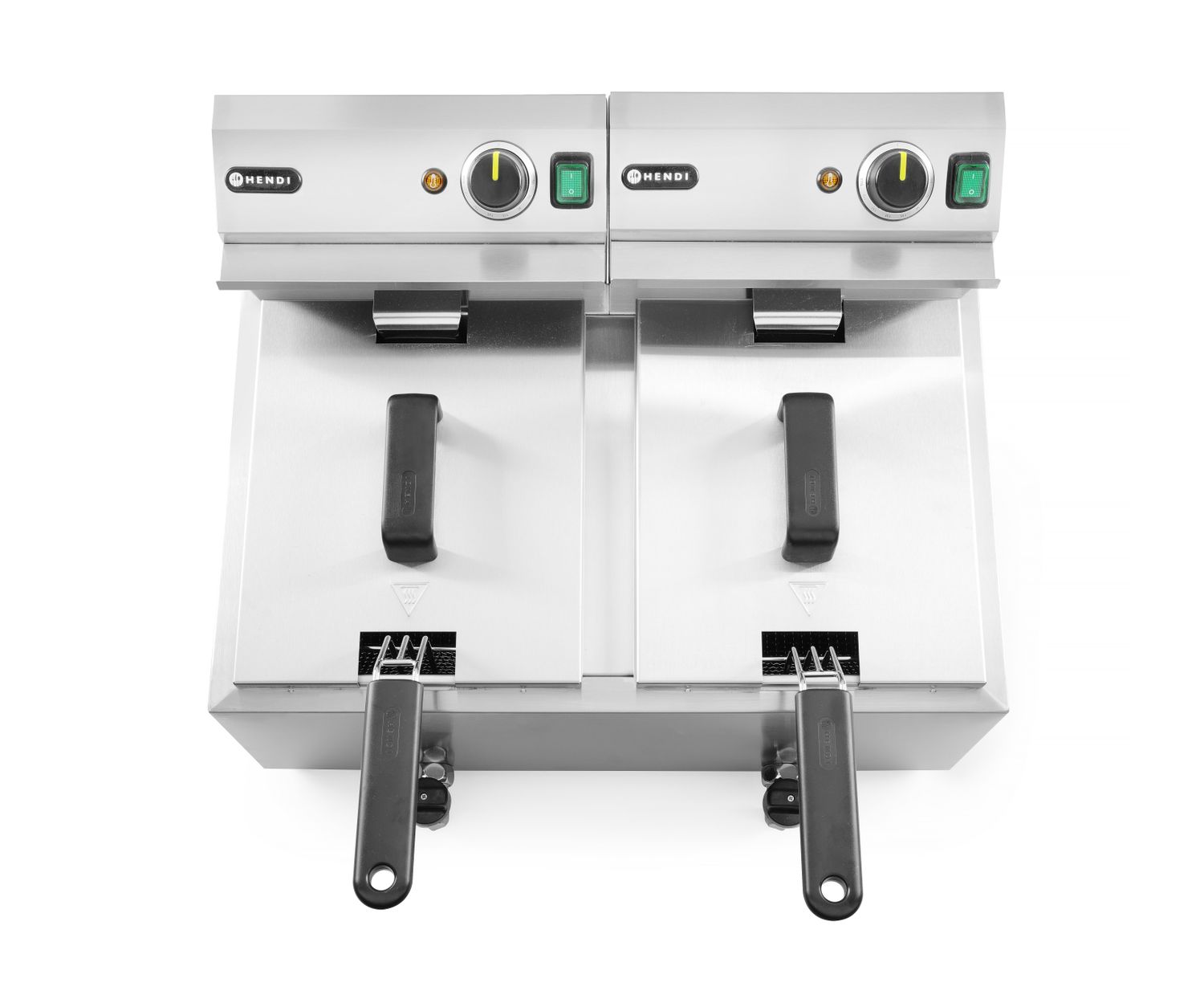 Manuálna fritéza Profi Line s vypúšťacím kohútikom, 2× 8 l, HENDI, Profi Line, 16L, 230V/7000W, 610x515x(H)369mm