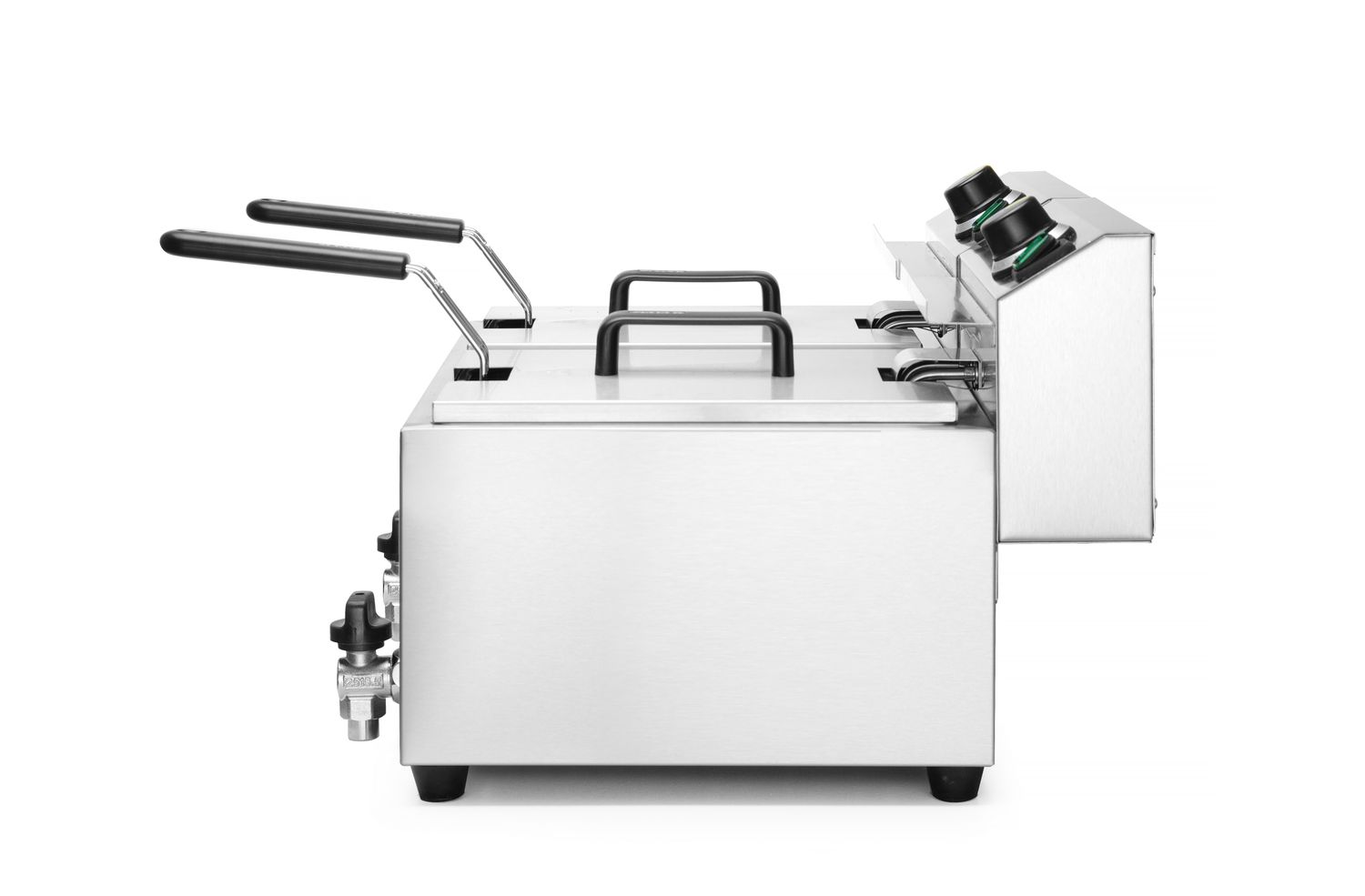 Manuálna fritéza Profi Line s vypúšťacím kohútikom, 2× 8 l, HENDI, Profi Line, 16L, 230V/7000W, 610x515x(H)369mm