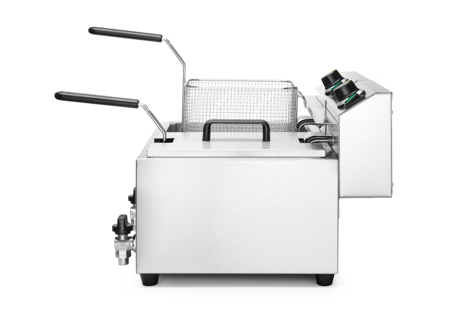 Manuálna fritéza Profi Line s vypúšťacím kohútikom, 2× 8 l, HENDI, Profi Line, 16L, 230V/7000W, 610x515x(H)369mm