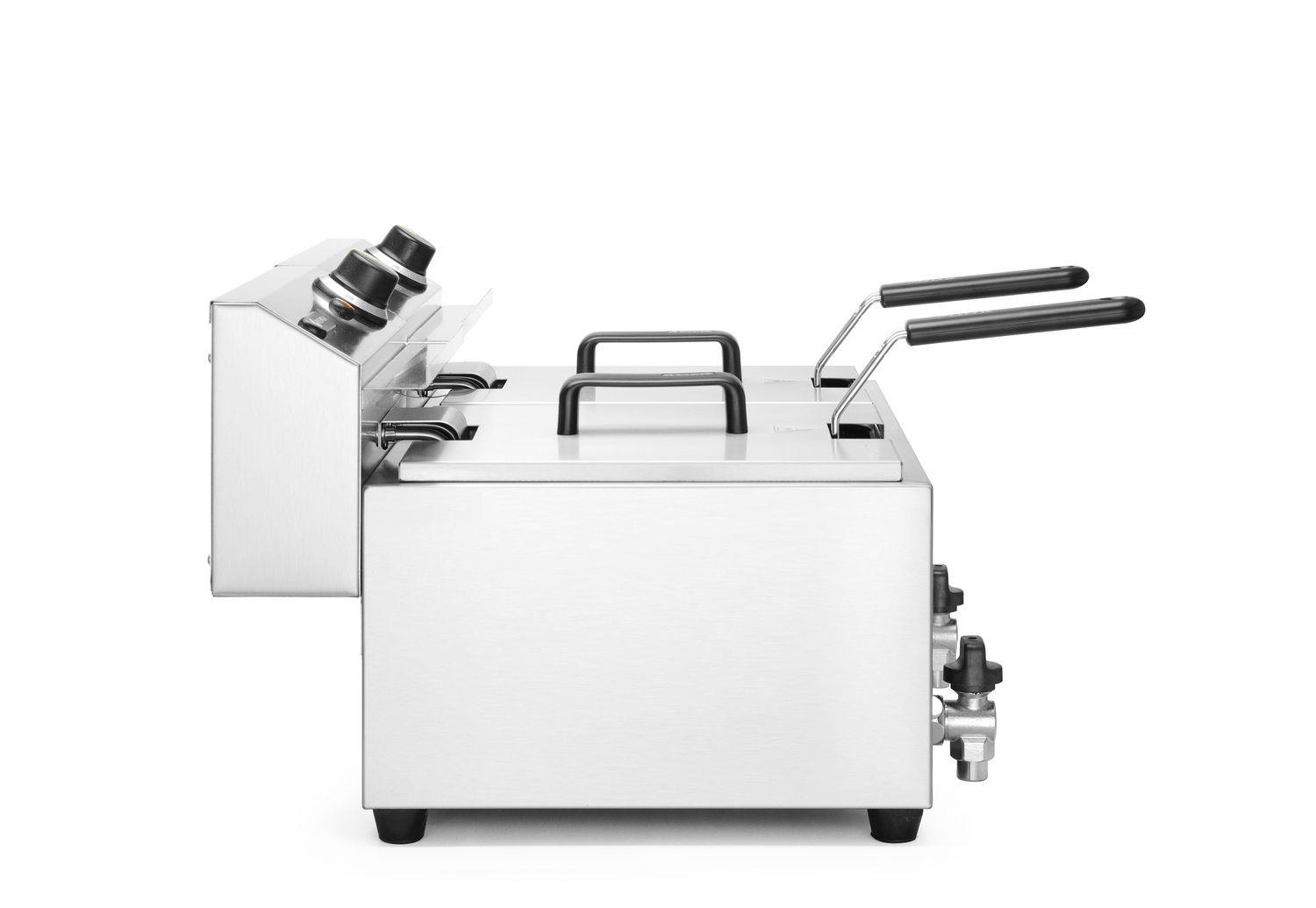 Manuálna fritéza Profi Line s vypúšťacím kohútikom, 2× 8 l, HENDI, Profi Line, 16L, 230V/7000W, 610x515x(H)369mm