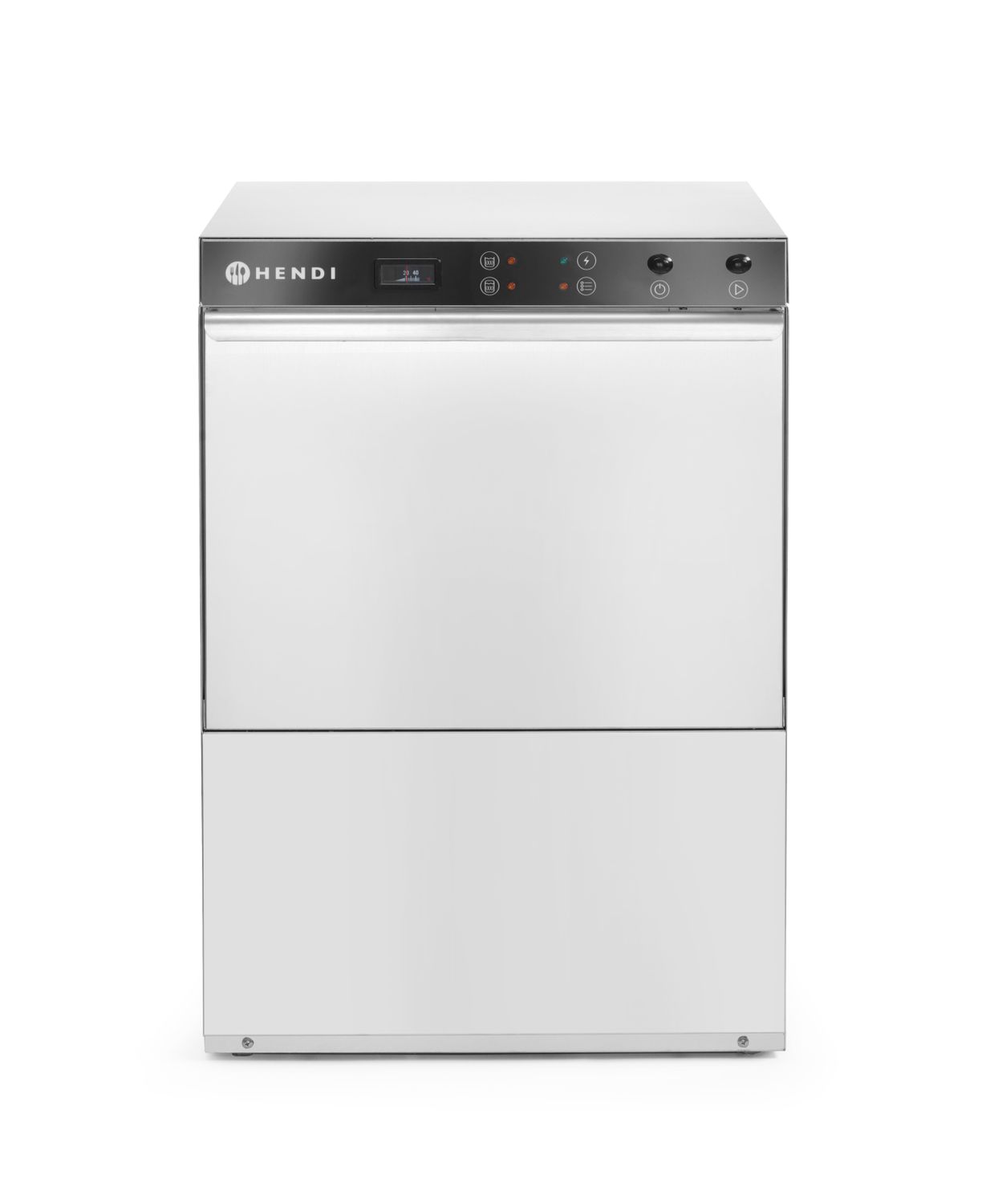Umývačka riadu 50 x 50 – ELEKTROMECHANICKÉ ovládanie – 400 V, HENDI, s odtokovým čerpadlom, 400V/6600W, 570x600x(H)830mm