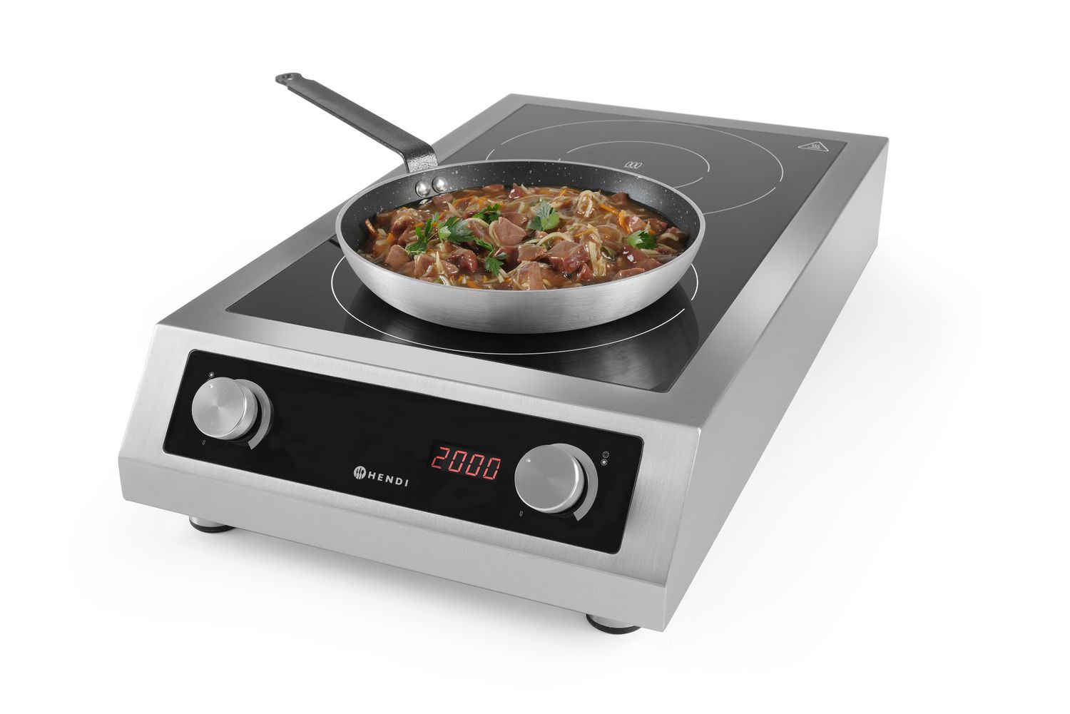 Dvojitý indukčný varič model 7000, HENDI, Profi Line, 400V/7000W, 405x700x(H)145mm