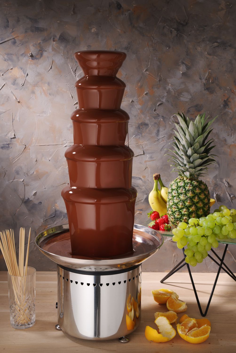 Fontána na čokoládové fondue 5 poschodová, HENDI, 230V/265W, ⌀332x(H)709mm