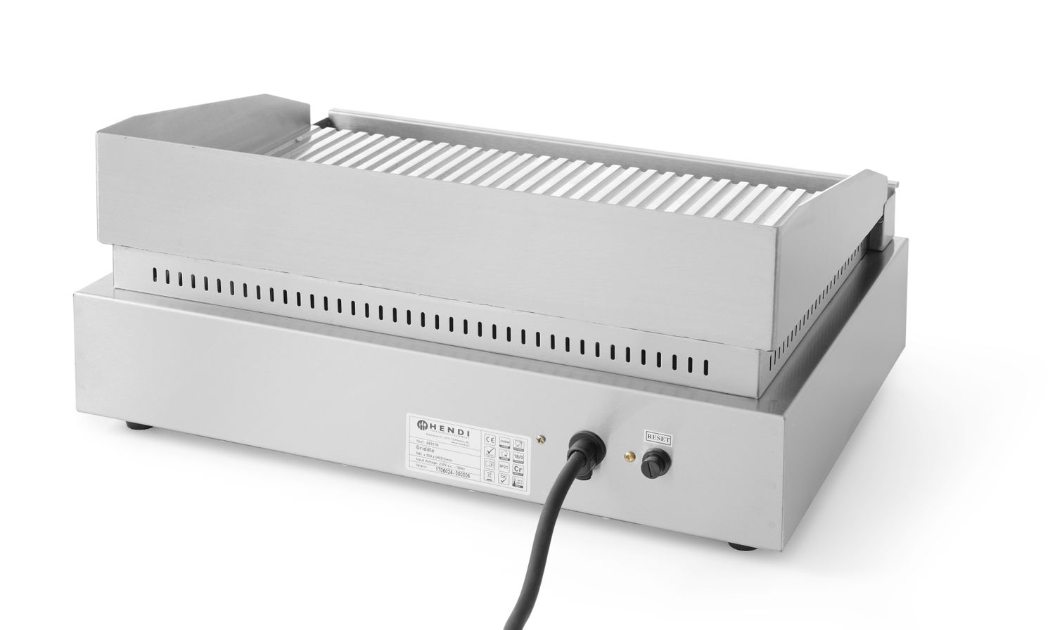 Grilovacia platňa Profi Line, HENDI, Profi Line, drážkovaná, 230V/2400W, 527x404x(H)233mm