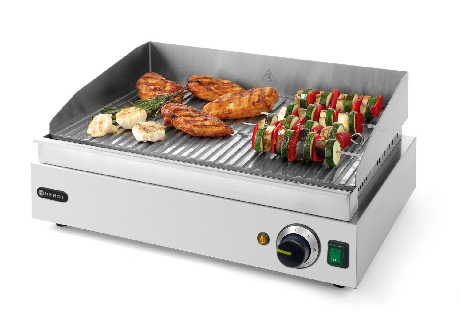 Grilovacia platňa Profi Line, HENDI, Profi Line, drážkovaná, 230V/2400W, 527x404x(H)233mm