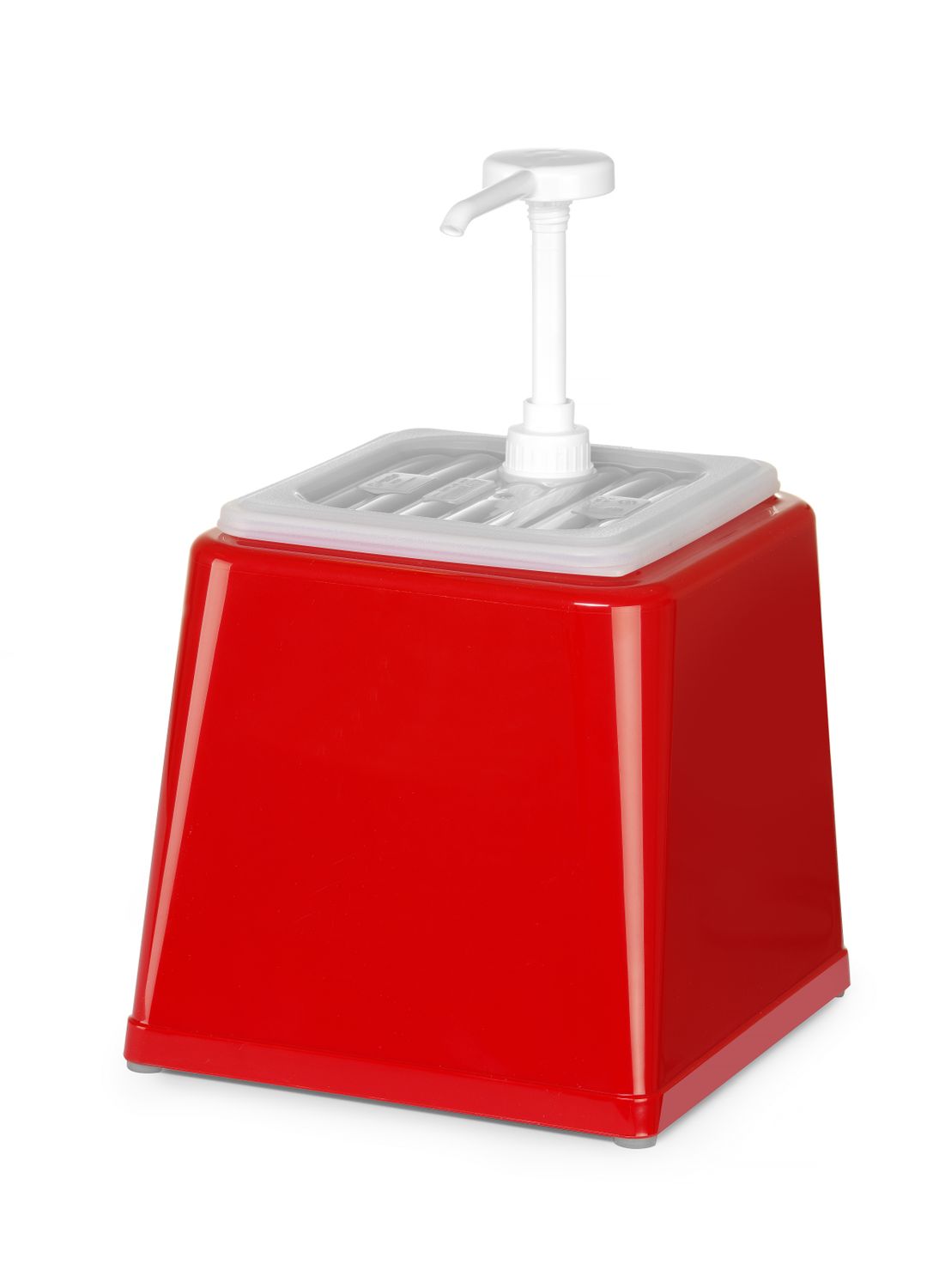 Dávkovač omáčok s pumpičkou, HENDI, 2,5L, Červená, 230x210x(H)327mm