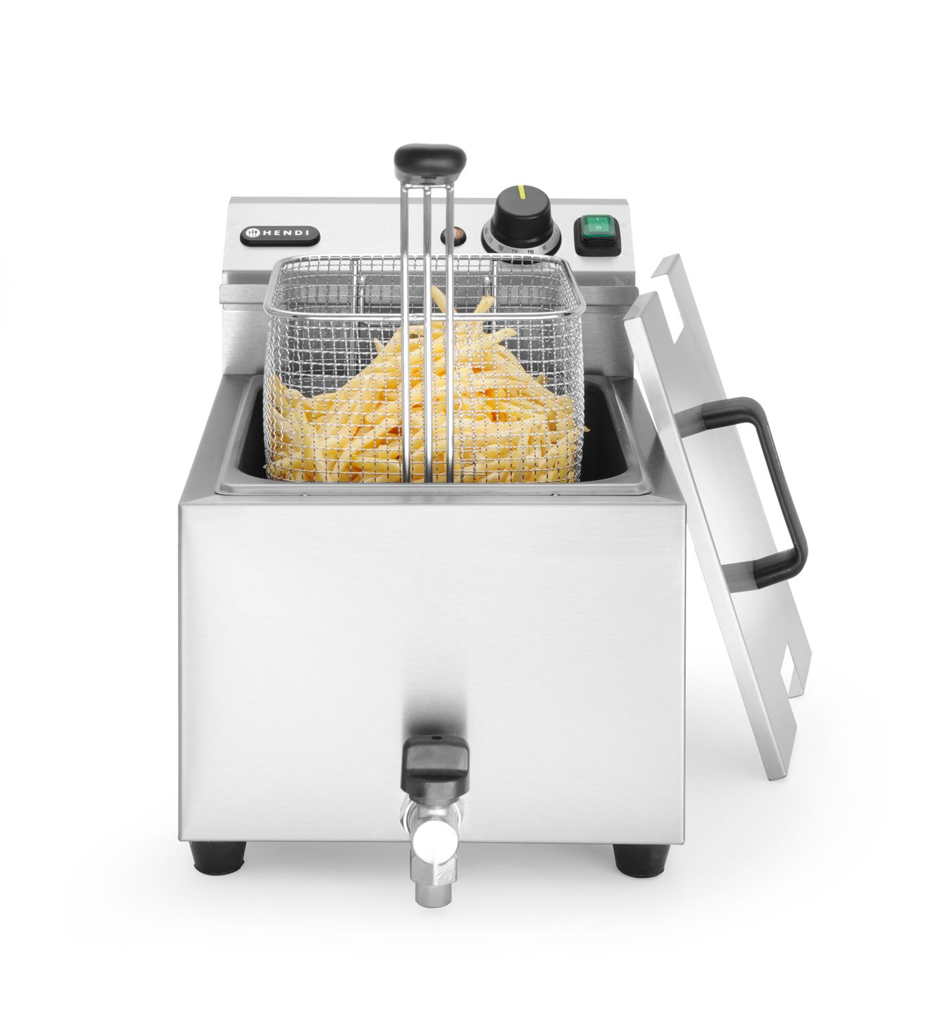 Manuálna fritéza Profi Line s vypúšťacím kohútikom, 8 l, HENDI, Profi Line, 8L, Svetlošedá, 230V/3500W, 305x515x(H)354mm