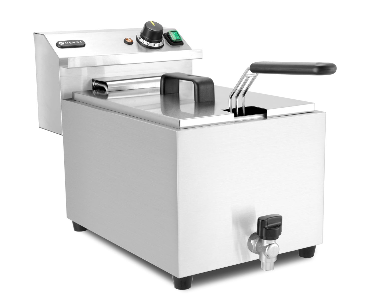 Fritéza XL s vypúšťacím kohútikom, HENDI, Profi Line, 10L, 400V/6600W, 300x585x(H)377mm