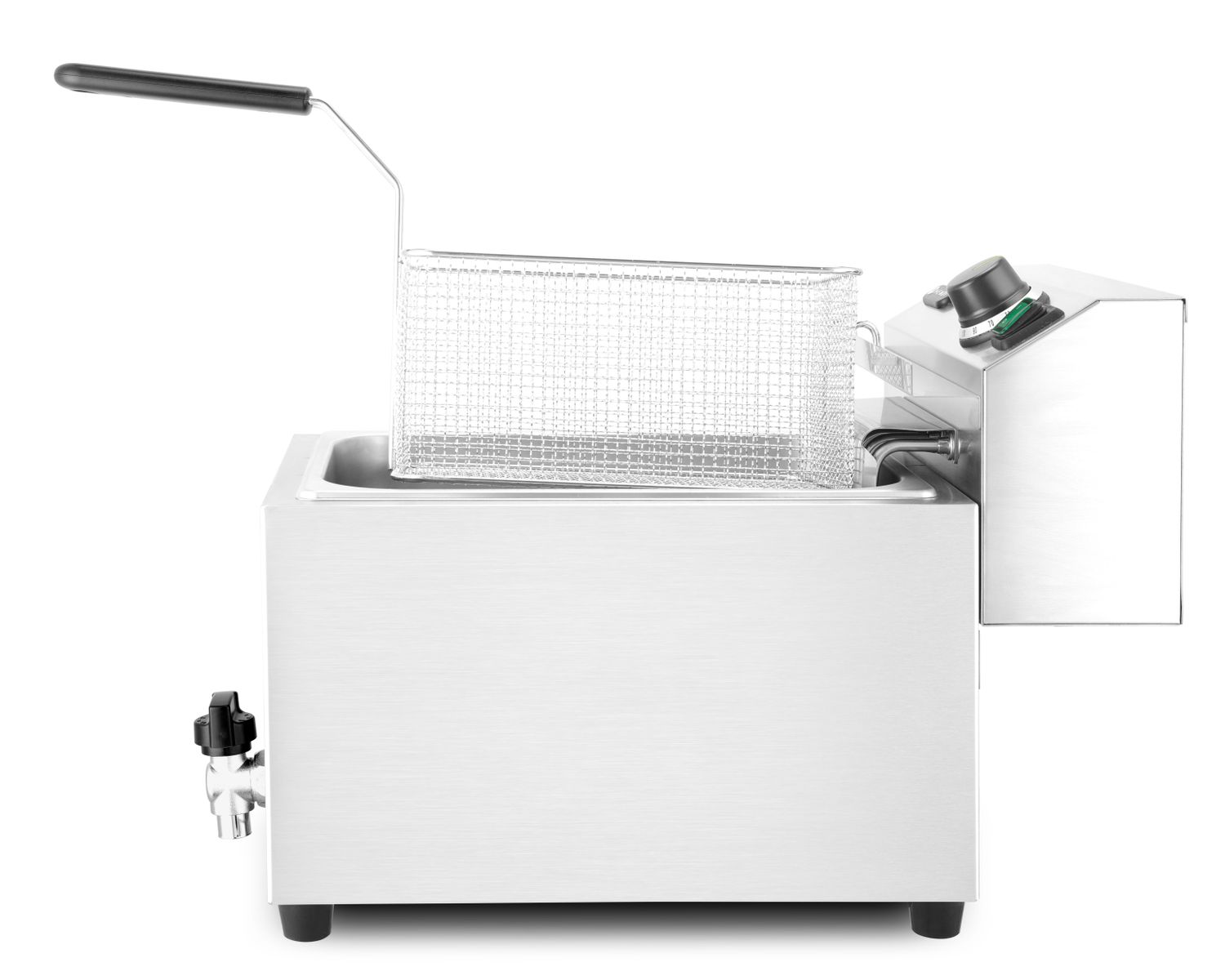 Fritéza XL s vypúšťacím kohútikom, HENDI, Profi Line, 10L, 400V/6600W, 300x585x(H)377mm