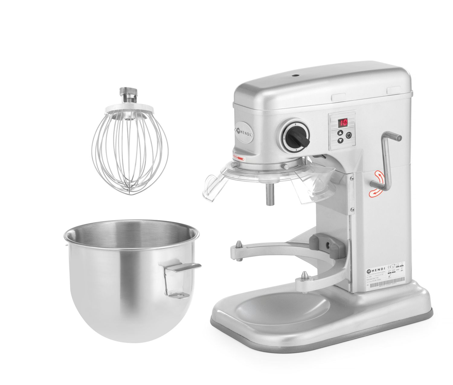 Planétový mixér Kitchen Line, HENDI, Kitchen Line, 7L, Strieborná, 220-240V/650W, 317x440x(H)490mm