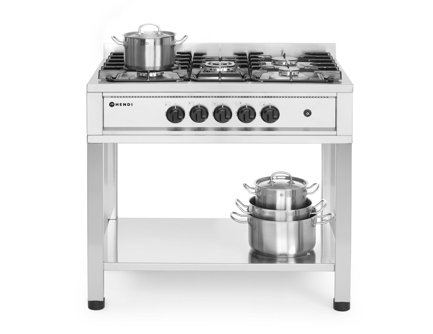 Plynový sporák – 5 horákov, otvorený rám, HENDI, Kitchen Line, 14,3kW, 900x640x(H)910mm