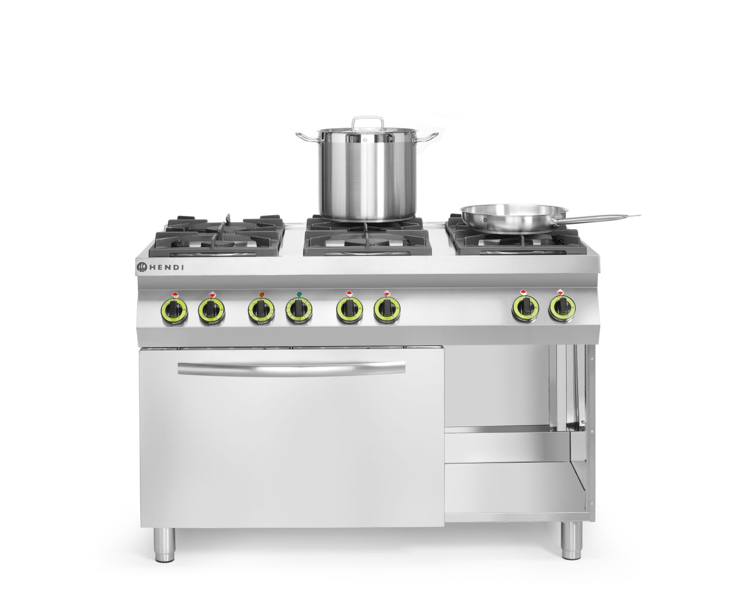 Plynový sporák Kitchen Line 6-horákov s konvekčnou rúrou GN 1/1, HENDI, Kitchen Line, 230V/3000W, 28,5kW, 1200x722x(H)900mm