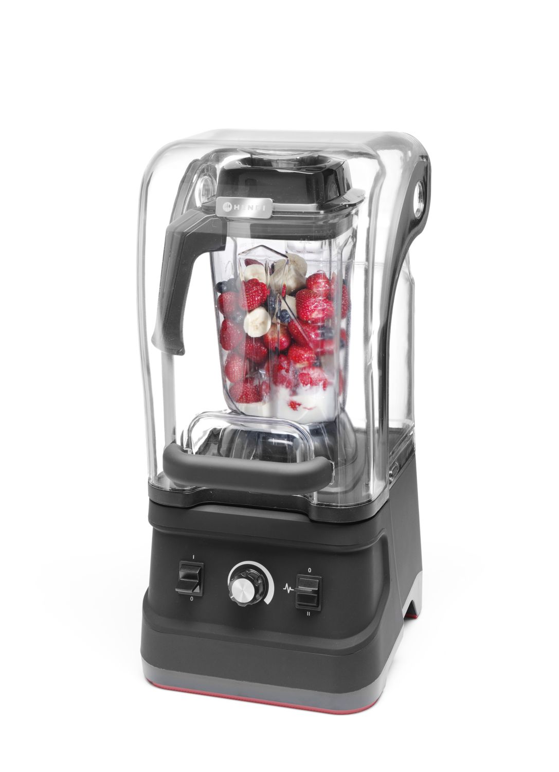 Barový mixér so zvukovým krytom, HENDI, 2,5L, Čierna, 220-240V/1680W, 250x300x(H)540mm