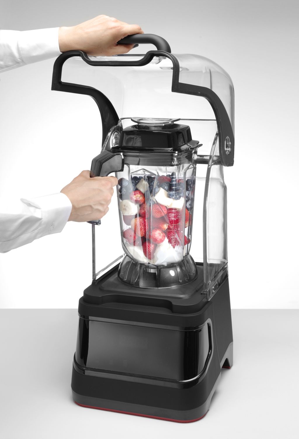 Digitálny barový mixér so zvukovým krytom, HENDI, 2,5L, Čierna, 220-240V/1680W, 250x300x(H)546mm