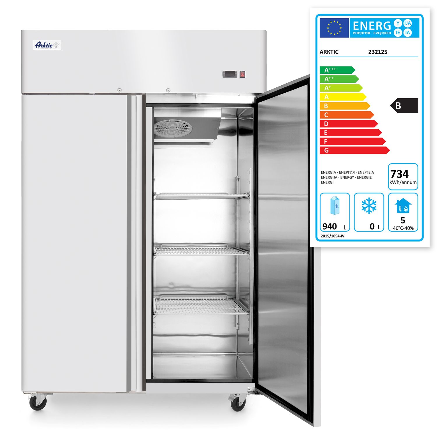 2-dverová chladiaca skriňa Profi Line 1240 l, Arktic, Profi Line, GN 2/1, 940L, 230V/350W, 1314x800x(H)2082mm