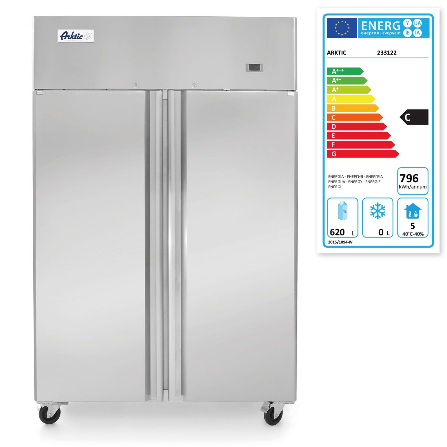 2-Dverová chladiaca skriňa 900 l, Arktic, Profi Line, 230V/450W, 1200x740x(H)1950mm