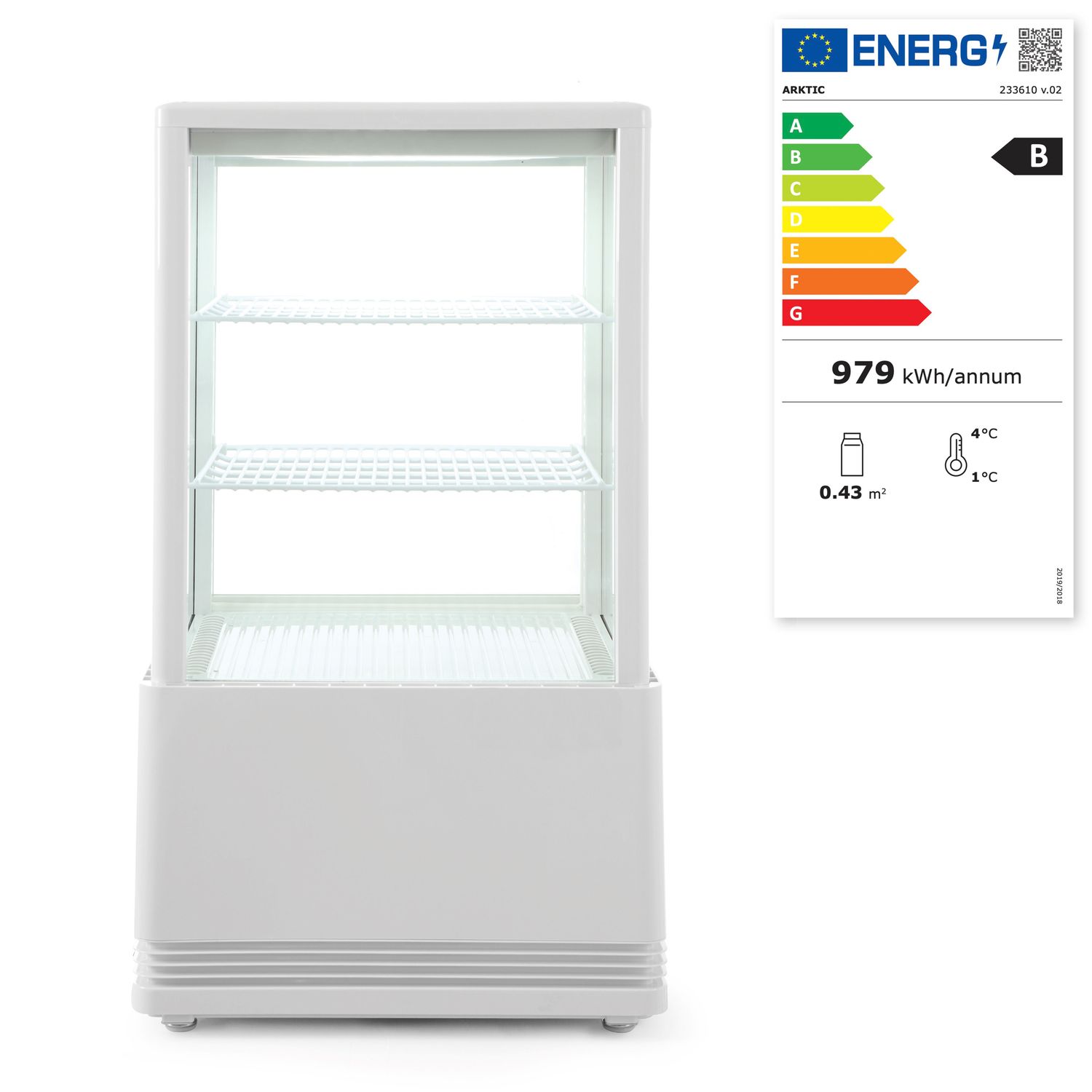 Chladiaci box, 58 l, Arktic, Biela, 230V/170W, 452x406x(H)830mm