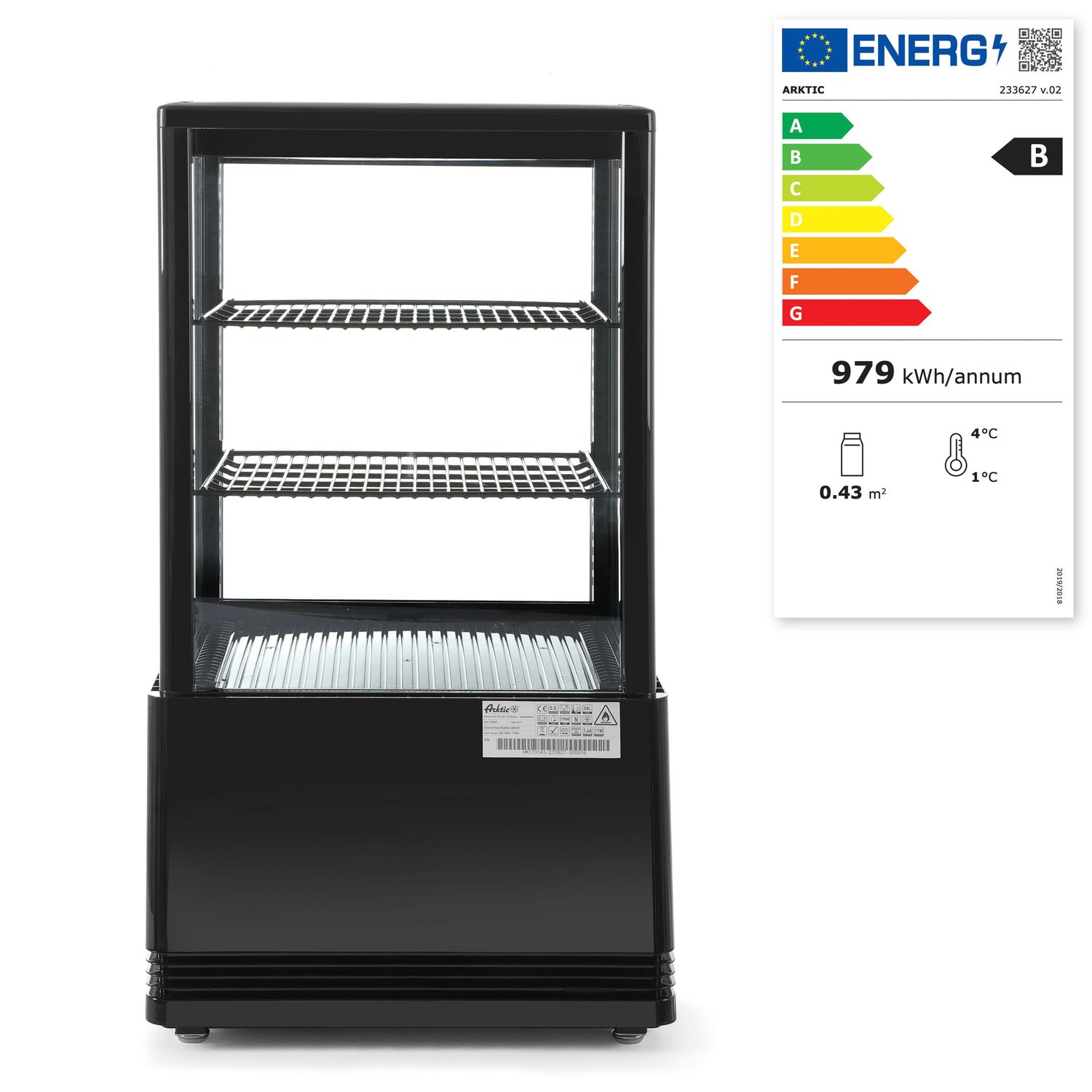 Chladiaci box, 58 l, Arktic, čierny, 230V/170W, 452x406x(H)830mm