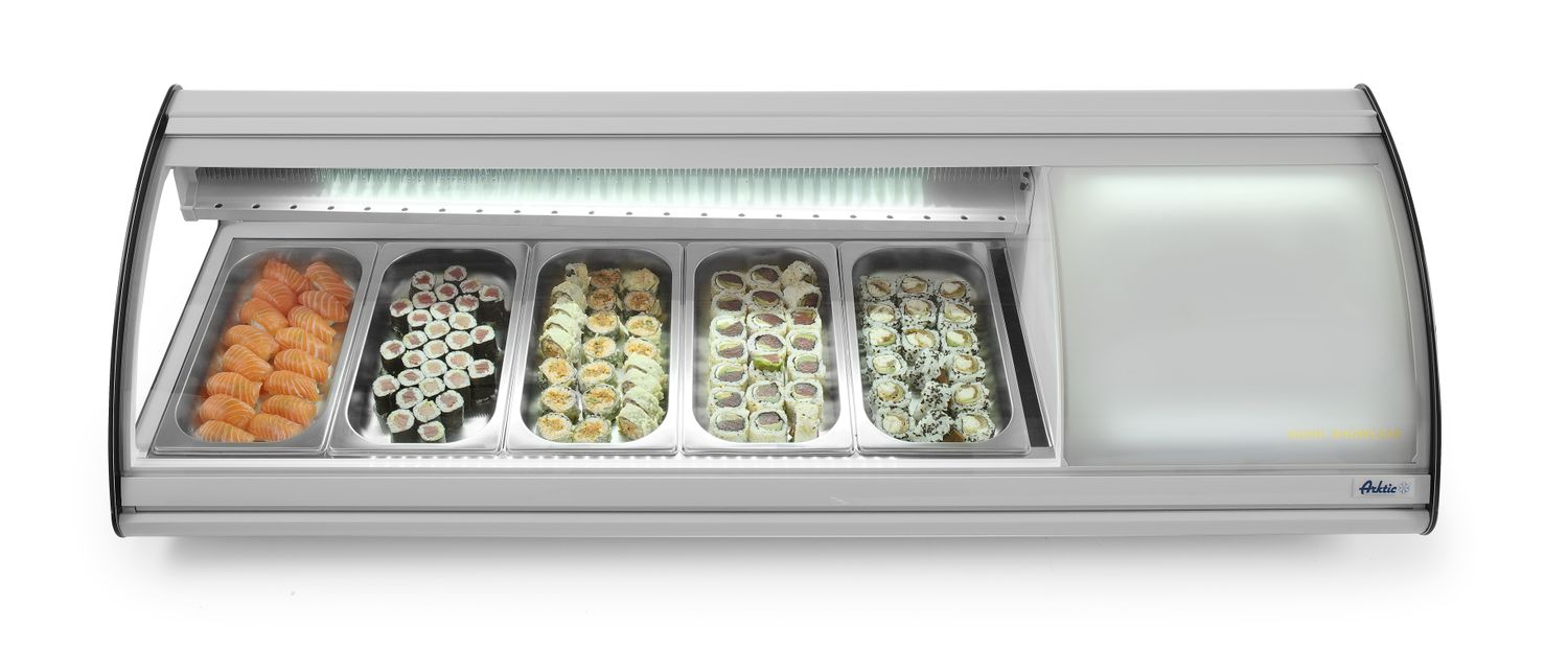 Vitrína na Sushi 5x GN 1/3, Arktic, 230V/160W, 1307x445x(H)327mm