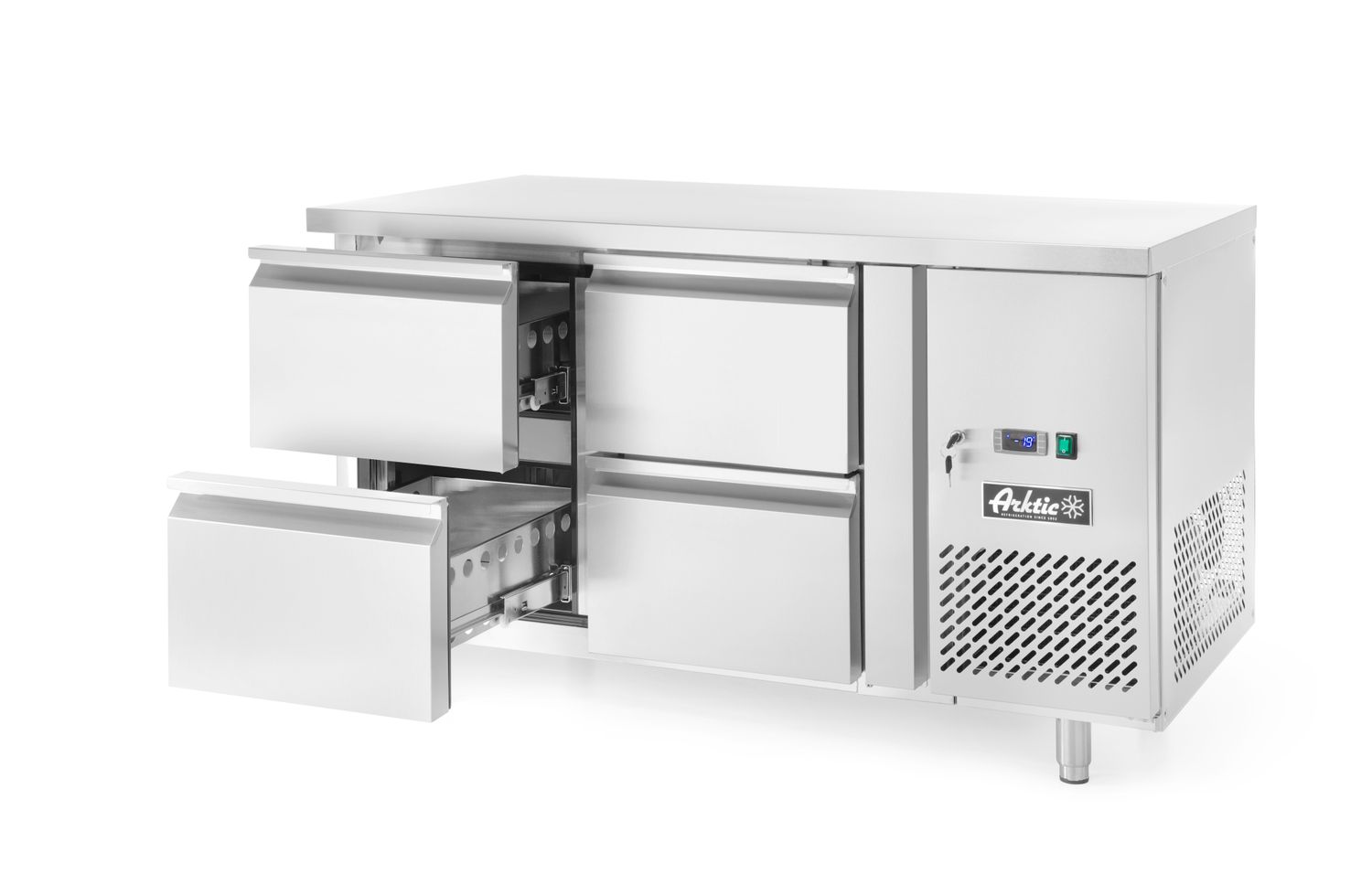 Chladiaci stôl Profi Line 2-dverový, s bočným agregátom, línia 700, Arktic, Profi Line, 230V/250W, 1360x700x(H)858mm