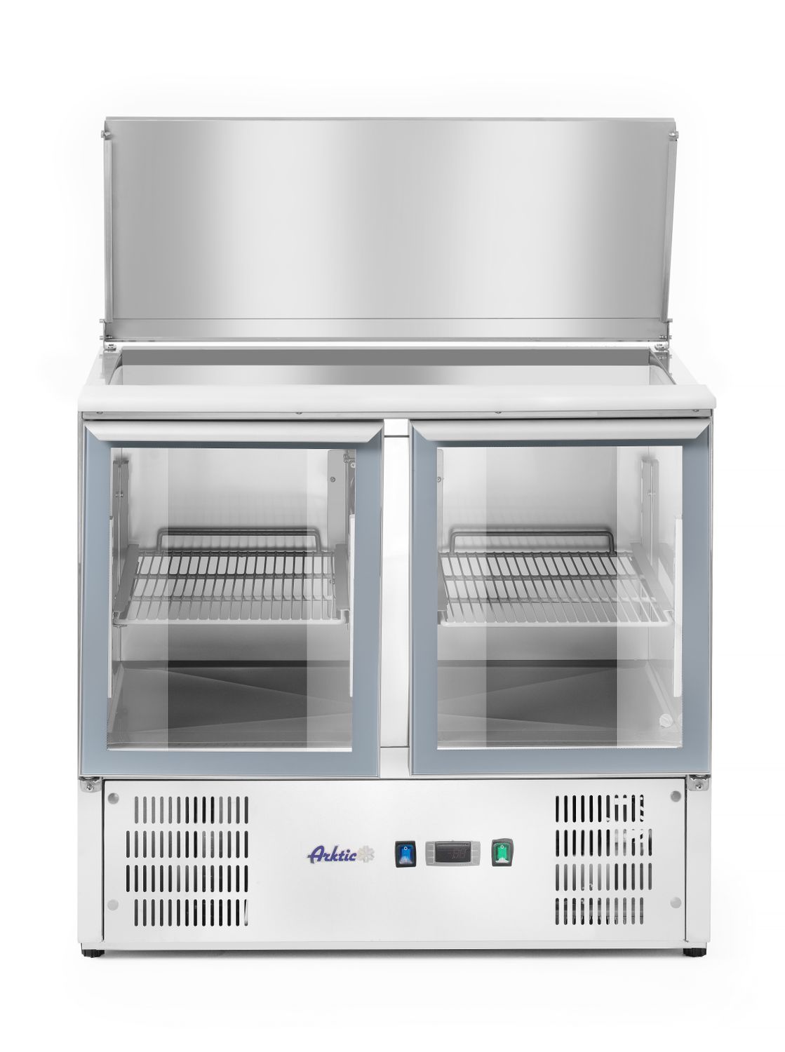 Chladiaci stôl 2-dverový zasklený so sklopným vekom, Arktic, 247L, 230V/145W, 900x700x(H)860mm