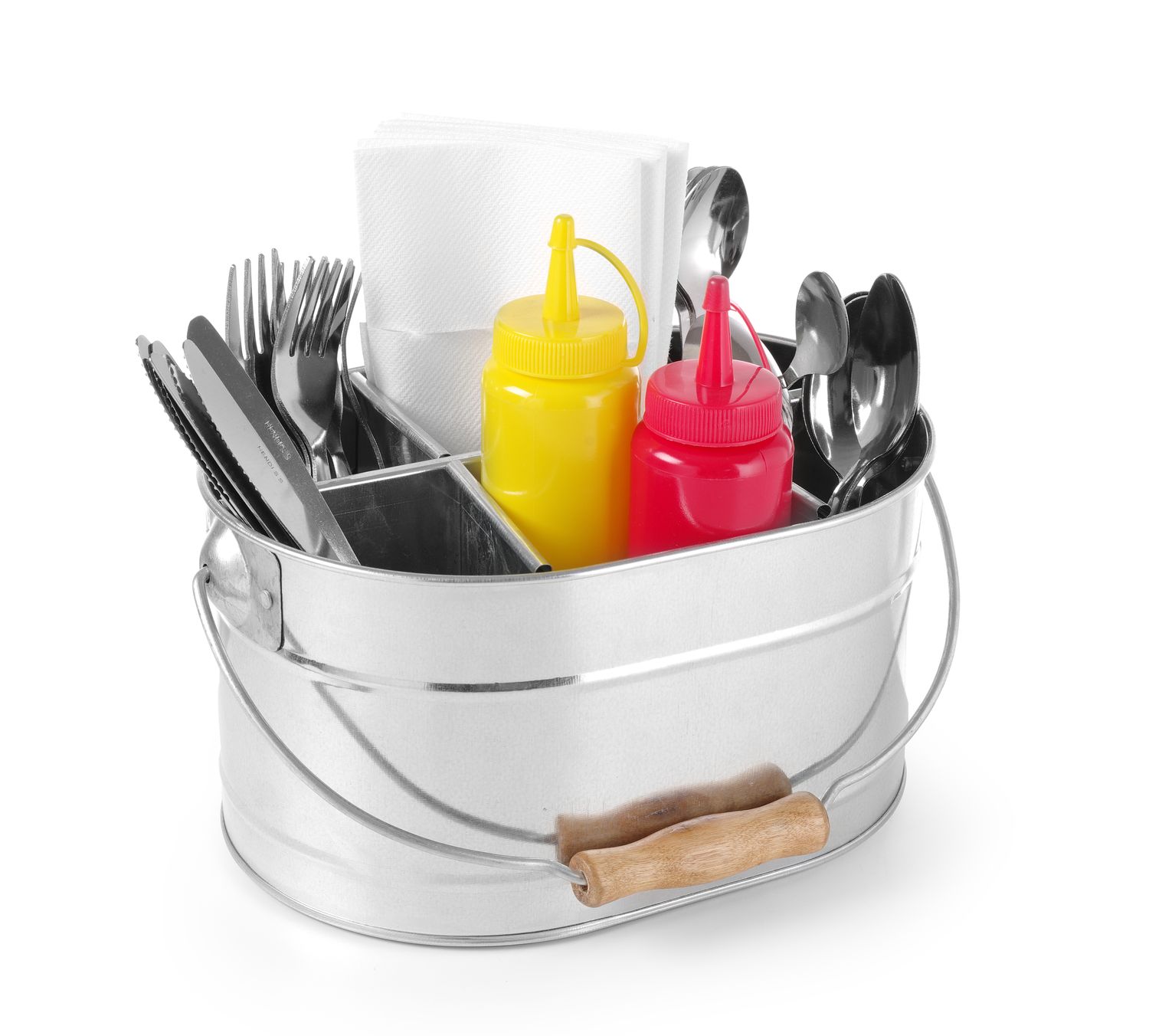 Nádoba v tvare vedra na príbory a servítky, HENDI, 245x180x(H)130mm