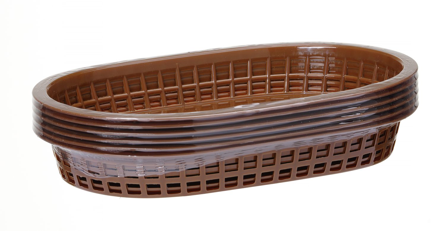 Košík na pečivo oválny, HENDI, Hnedá, 6 ks, 275x175x(H)38mm