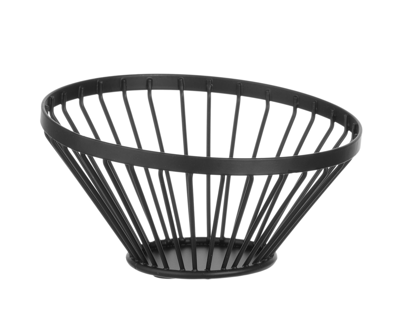 Košík na ovocie šikmý, okrúhly, čierny, HENDI, ⌀150x(H)80mm