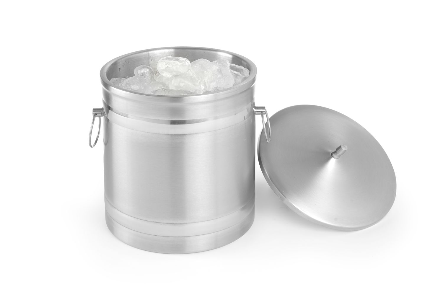 Nádoba na ľad – dvojité steny, BarUp, 5L, Strieborná, ⌀200x(H)230mm