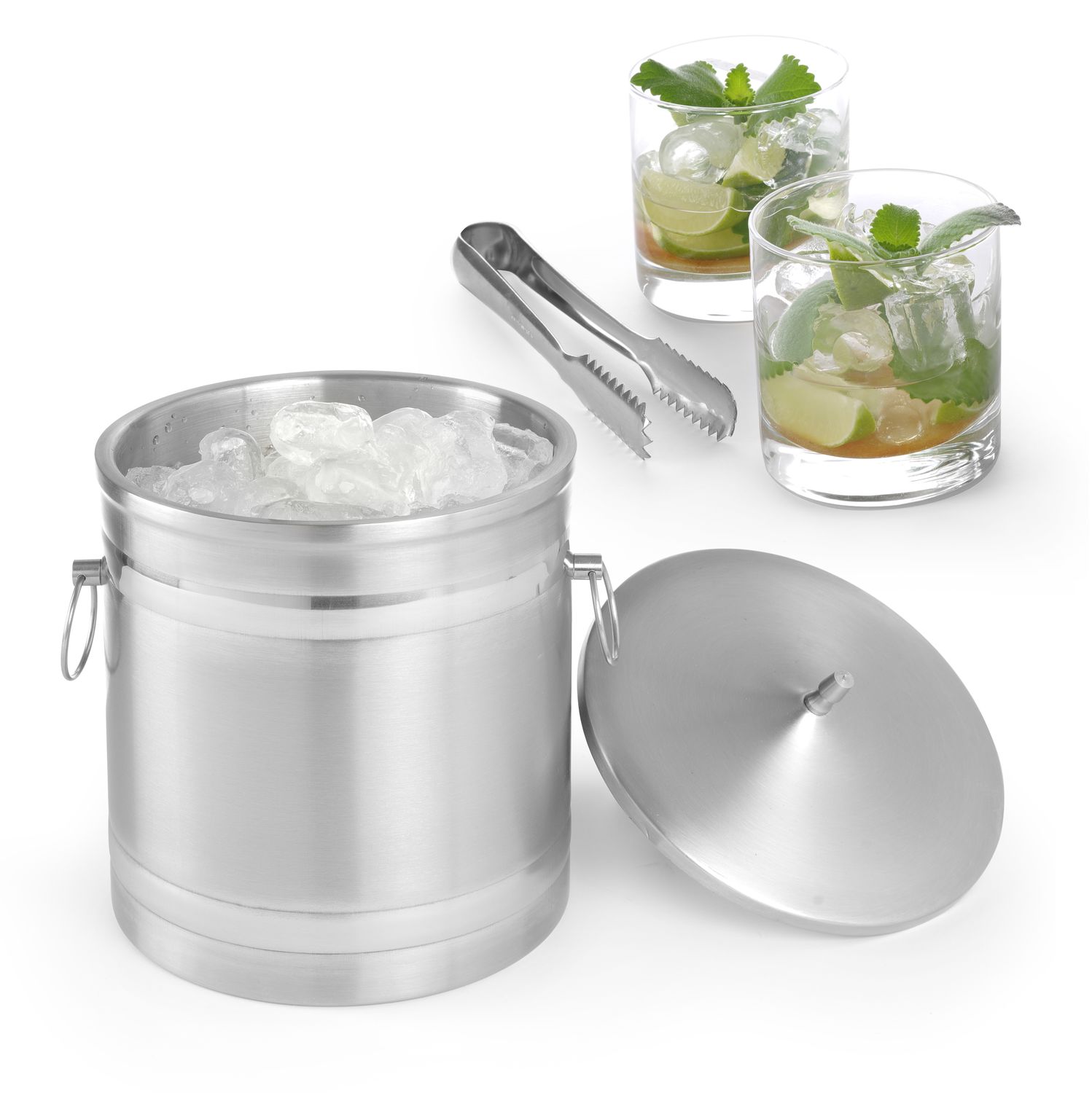Nádoba na ľad – dvojité steny, BarUp, 5L, Strieborná, ⌀200x(H)230mm