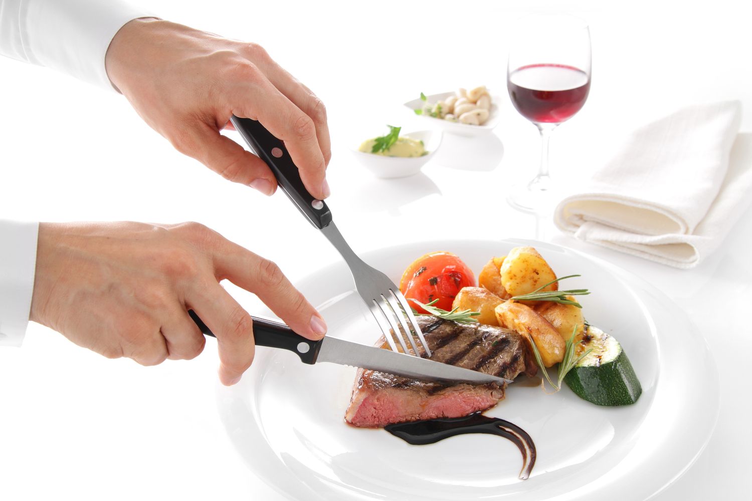 Steakové vidličky - 6 ks, HENDI, Profi Line, Čierna, 6 ks, (L)200mm