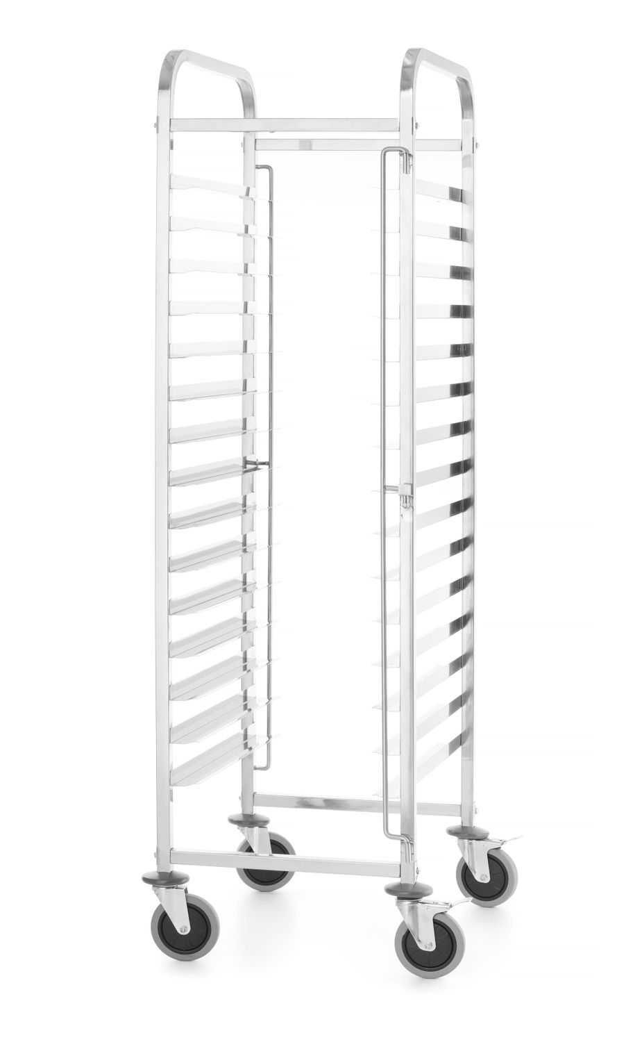 Pojazdný vozík s kapacitou , HENDI, Kitchen Line, 15 vodidiel zásobníka 600x400, Strieborná, 470x620x(H)1735mm