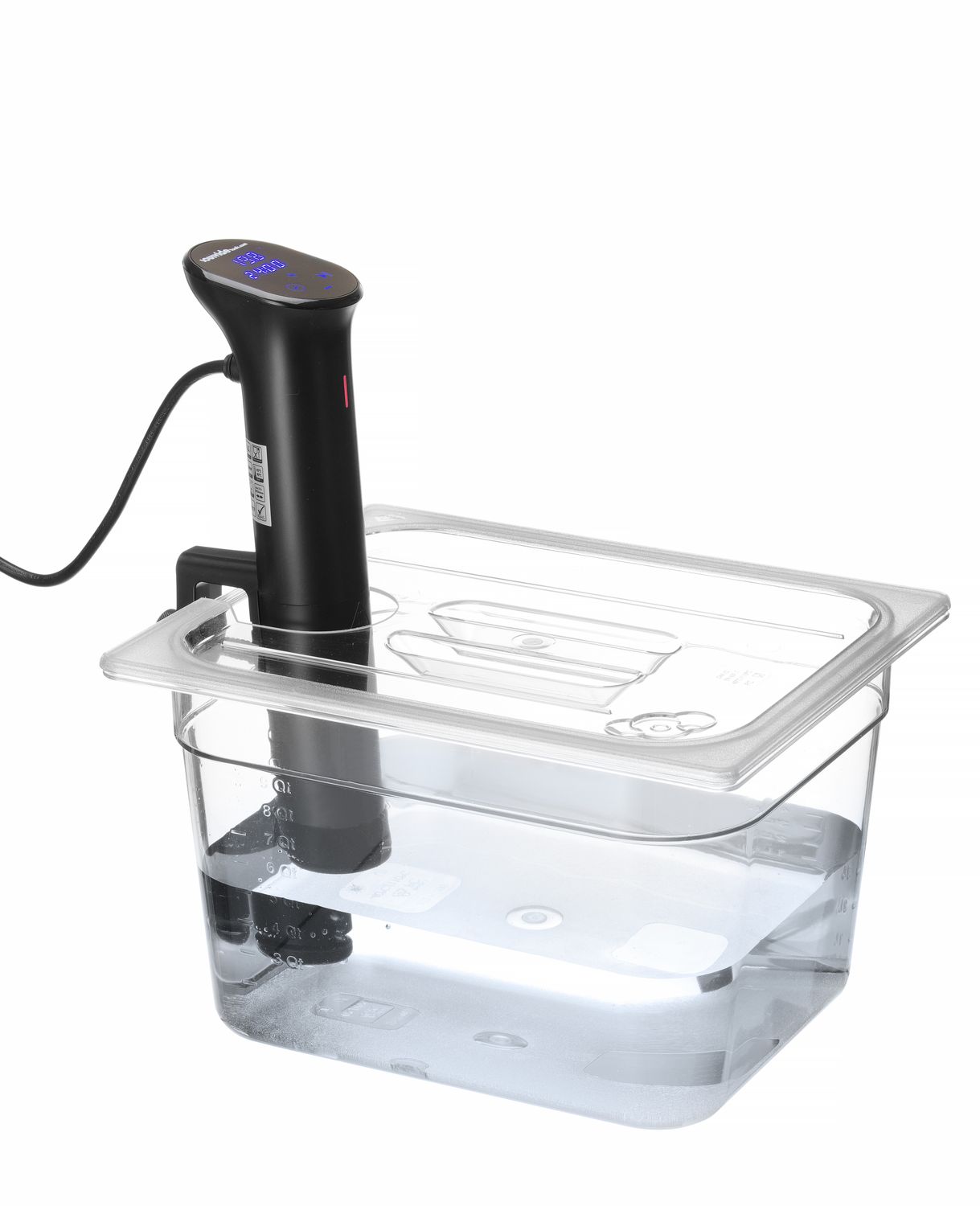 Pokrievka pre nádoby GN z polykarbonátu s otvorom na sous vide, HENDI, GN 1/2, Priehľadná, 265x325mm