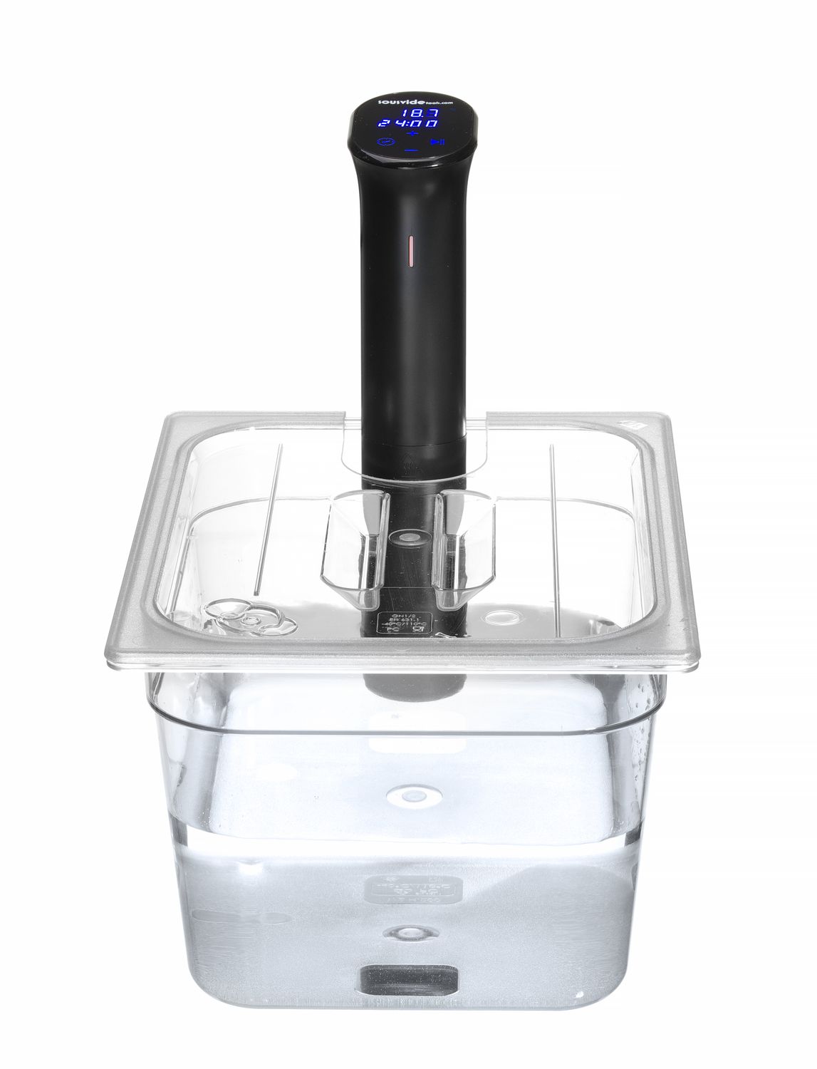 Pokrievka pre nádoby GN z polykarbonátu s otvorom na sous vide, HENDI, GN 1/2, Priehľadná, 265x325mm