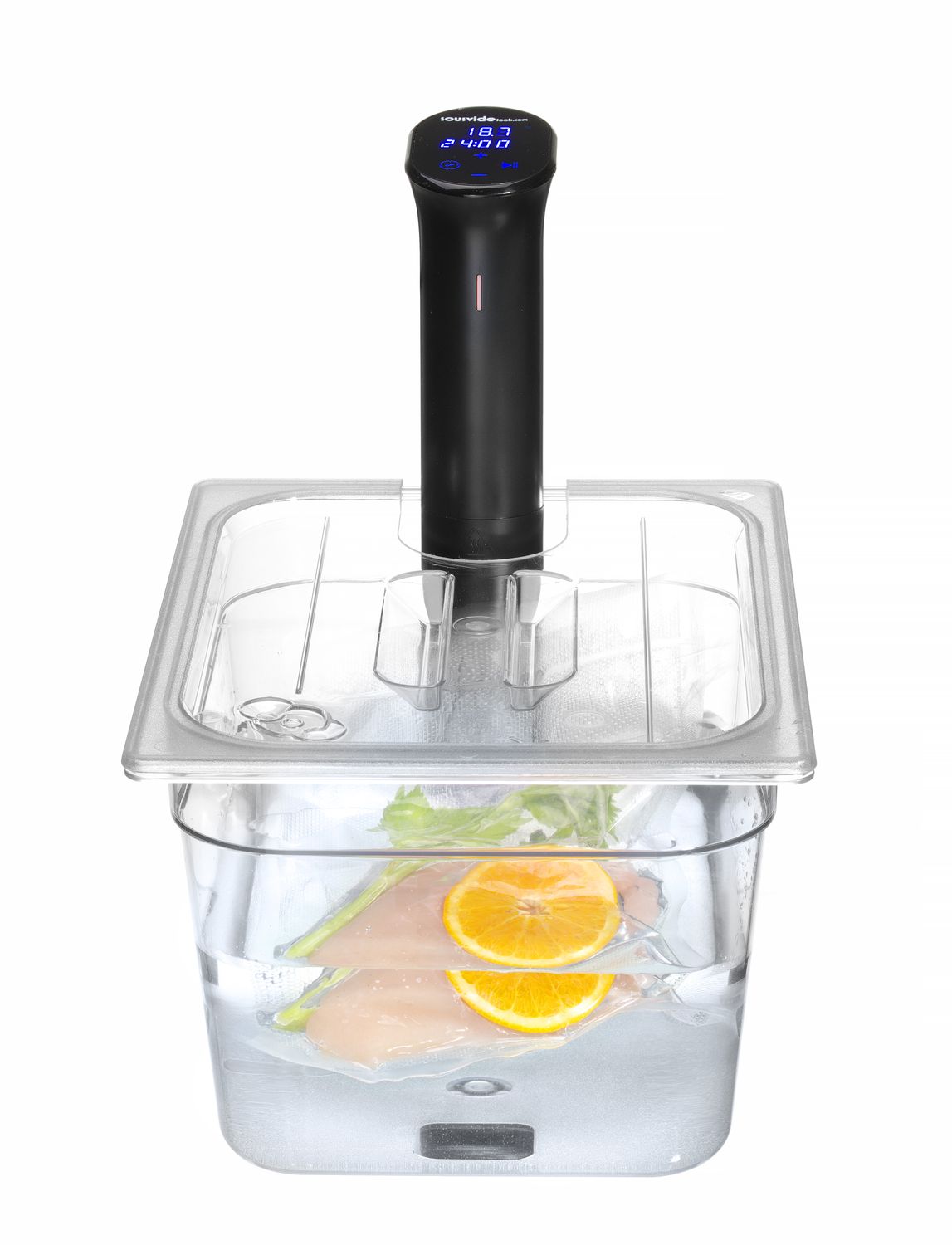 Pokrievka pre nádoby GN z polykarbonátu s otvorom na sous vide, HENDI, GN 1/2, Priehľadná, 265x325mm