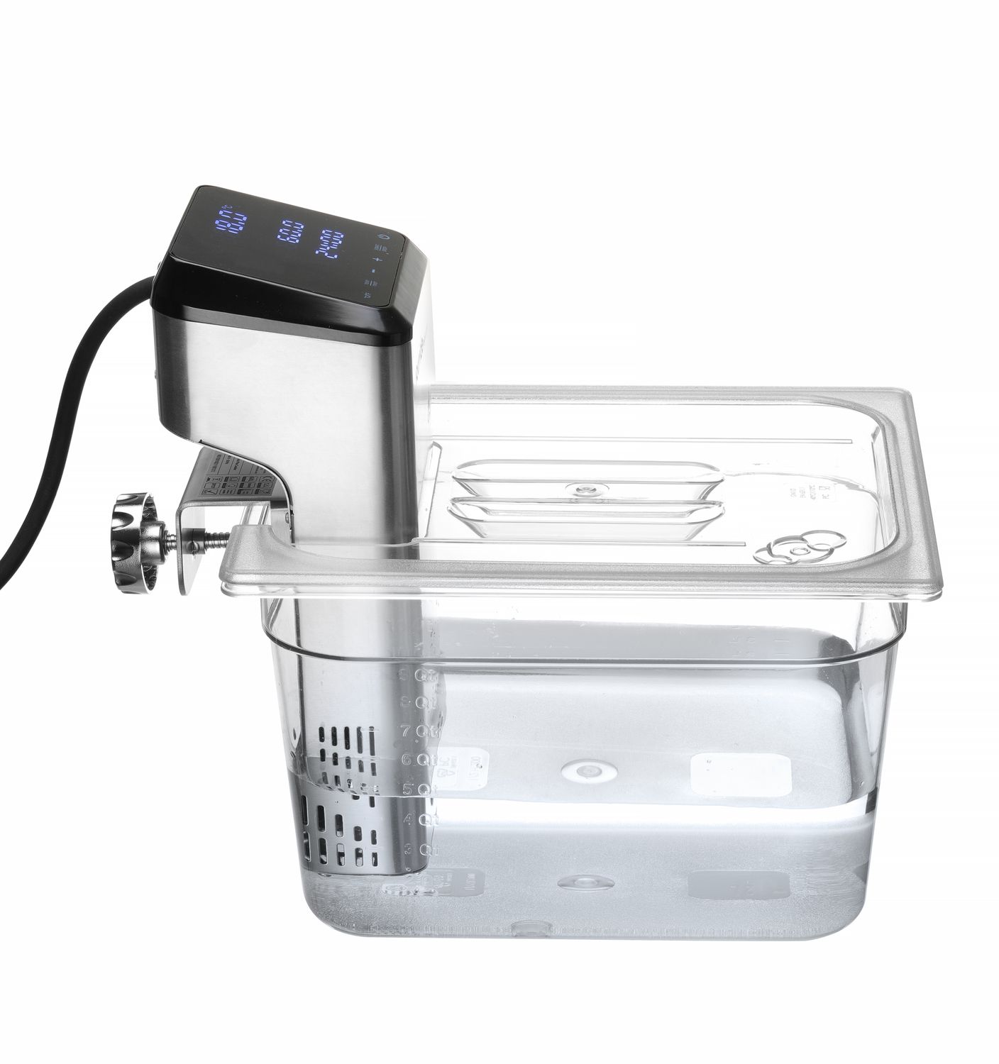 Pokrievka pre nádoby GN z polykarbonátu s otvorom na sous vide, HENDI, GN 1/2, Priehľadná, 265x325mm