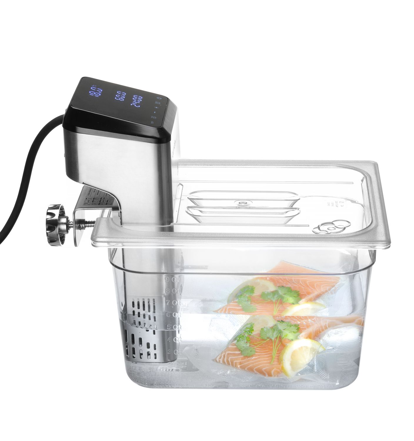 Pokrievka pre nádoby GN z polykarbonátu s otvorom na sous vide, HENDI, GN 1/2, Priehľadná, 265x325mm