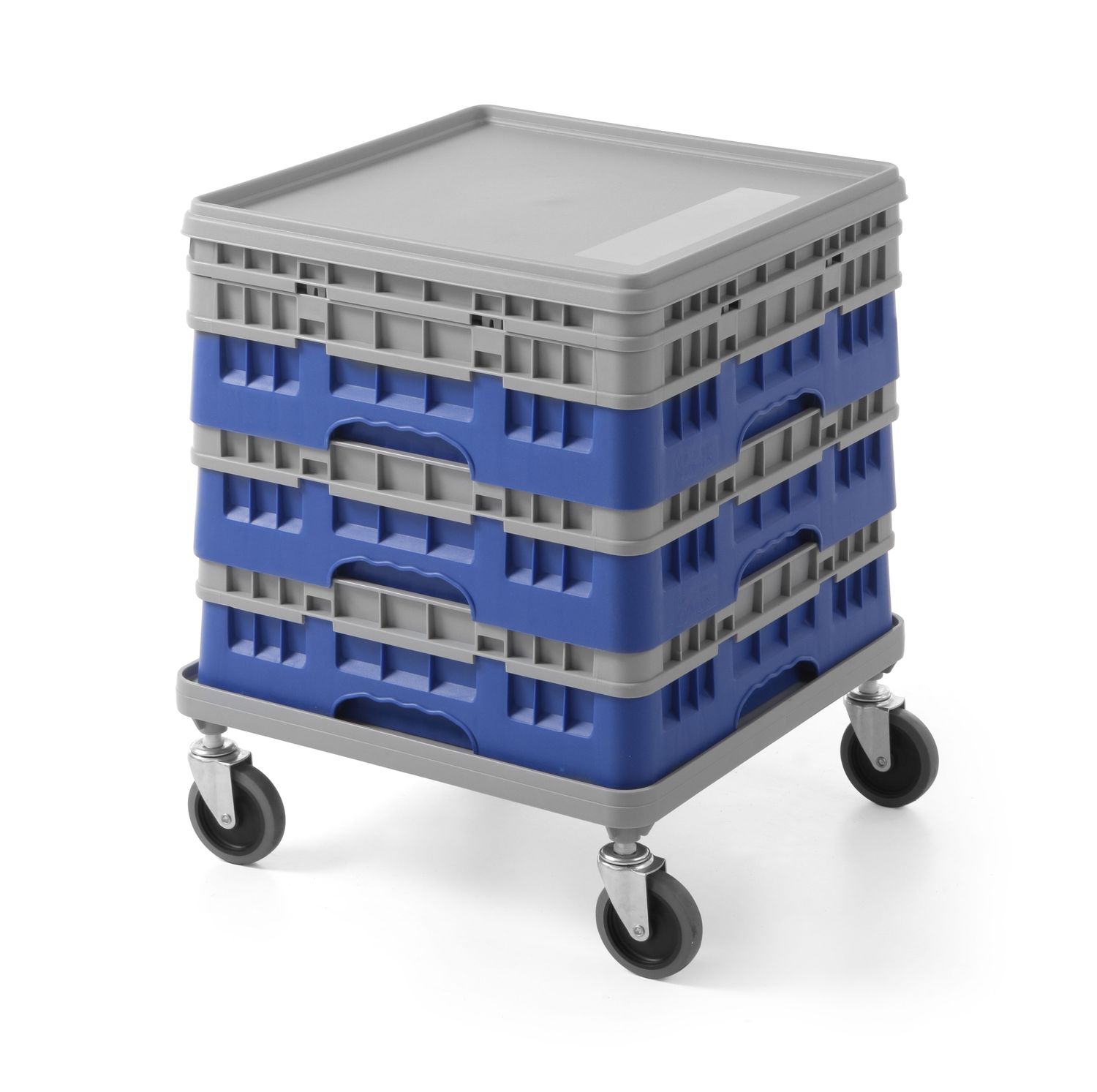 Vozík na univerzálne koše s rozmermi 500 x 500 mm, AmerBox, šedý, Svetlošedá, 500x500x(H)180mm