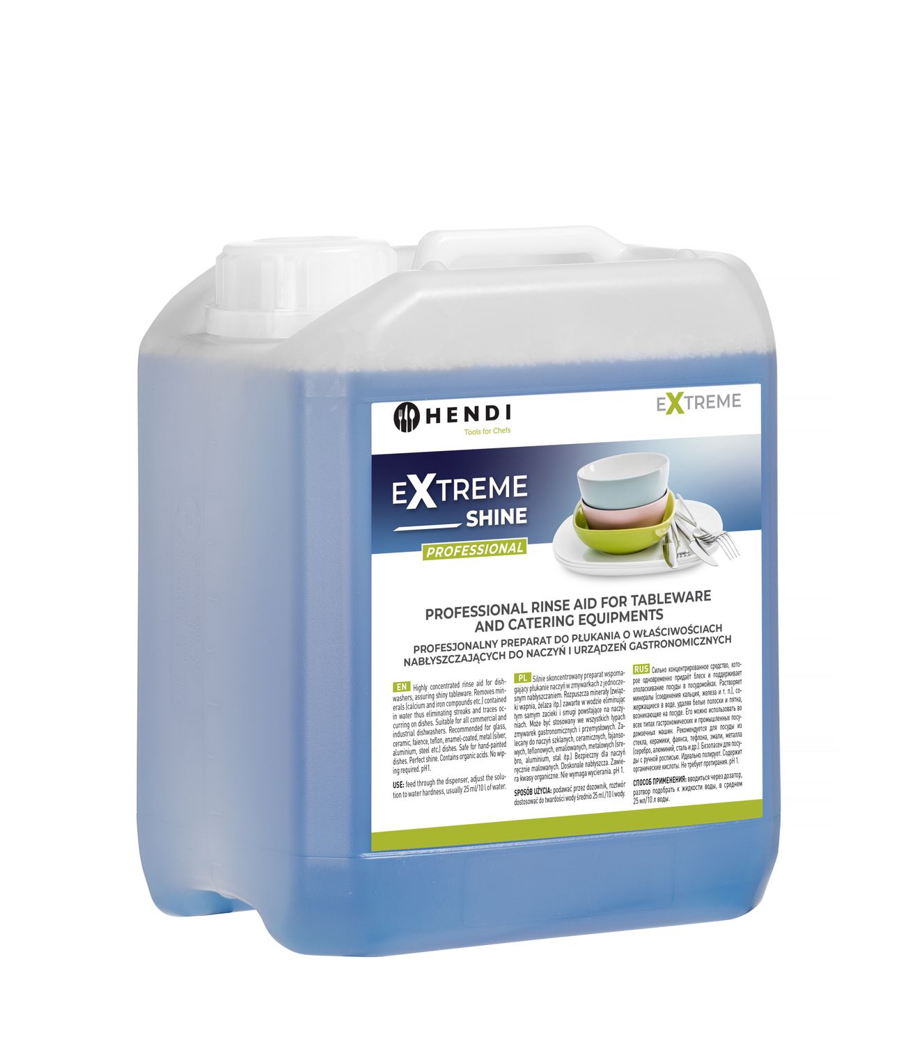 Oplachovací prostriedok Extreme Shine Professional na riad a stravovacie zariadenia, HENDI, 5 l