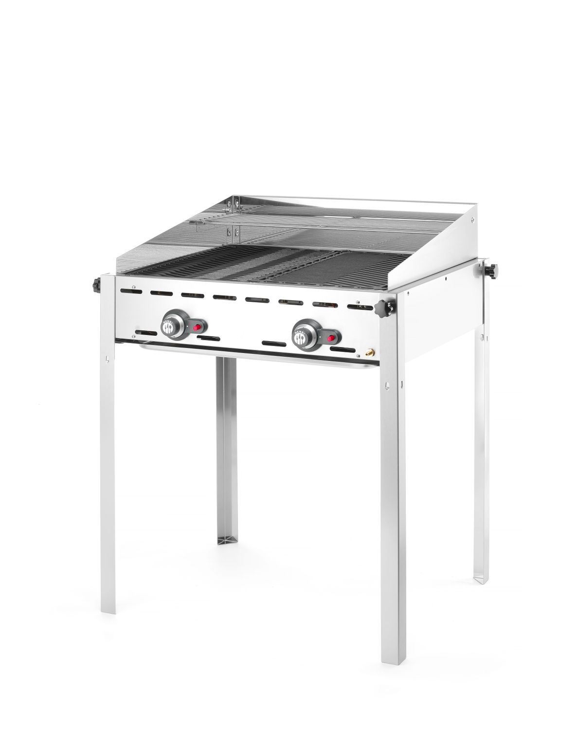 2-horákový plynový gril Green Fire Profi Line, HENDI, Profi Line, Smaltovaná liatinová panva a mriežka GN 1/1, 11,6kW, 740x615x(H)825mm