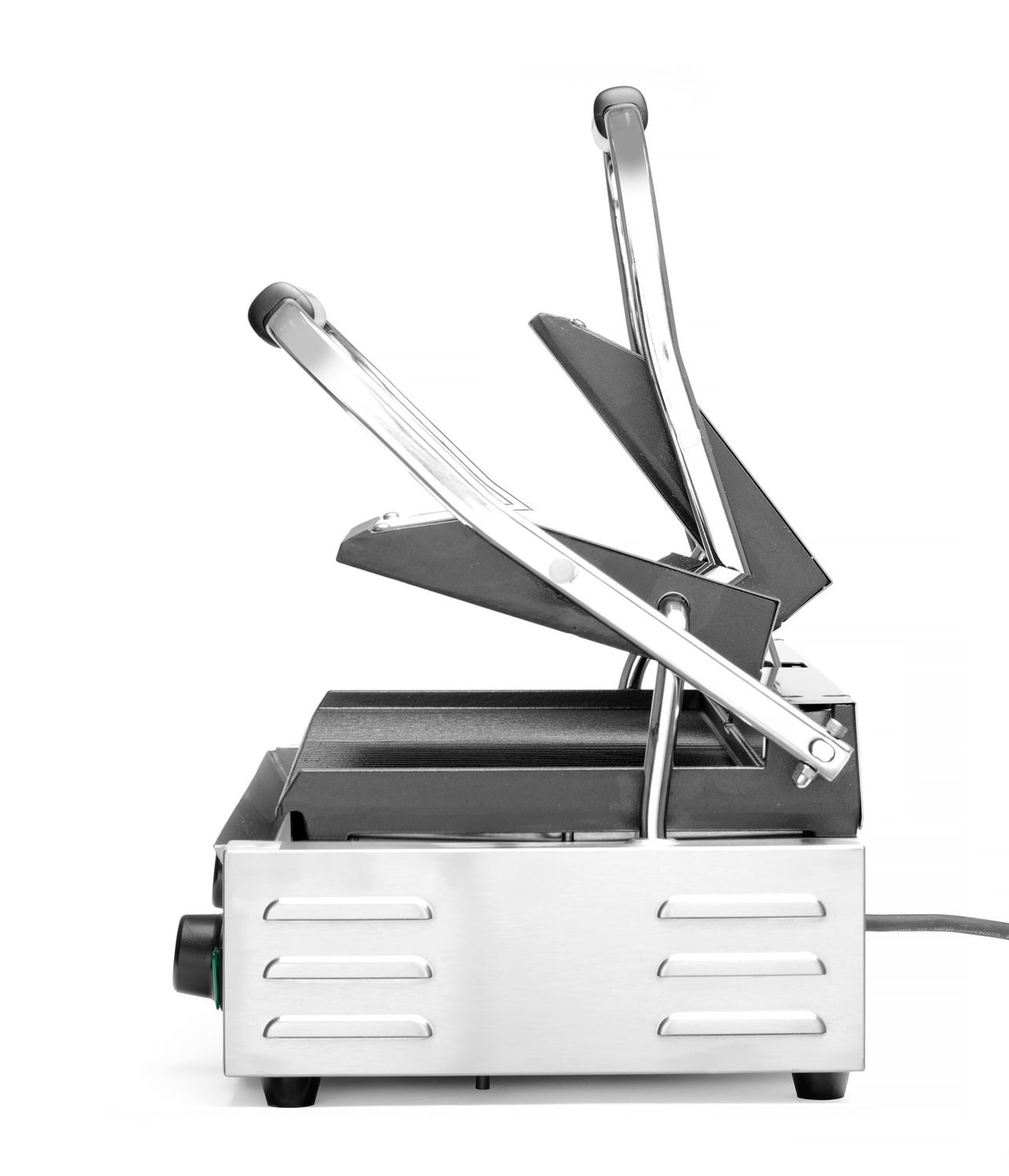 Dvojitý kontaktný gril Drážkovaná, HENDI, drážkovaný vrch a spodok, 230V/3600W, 570x375x(H)216mm
