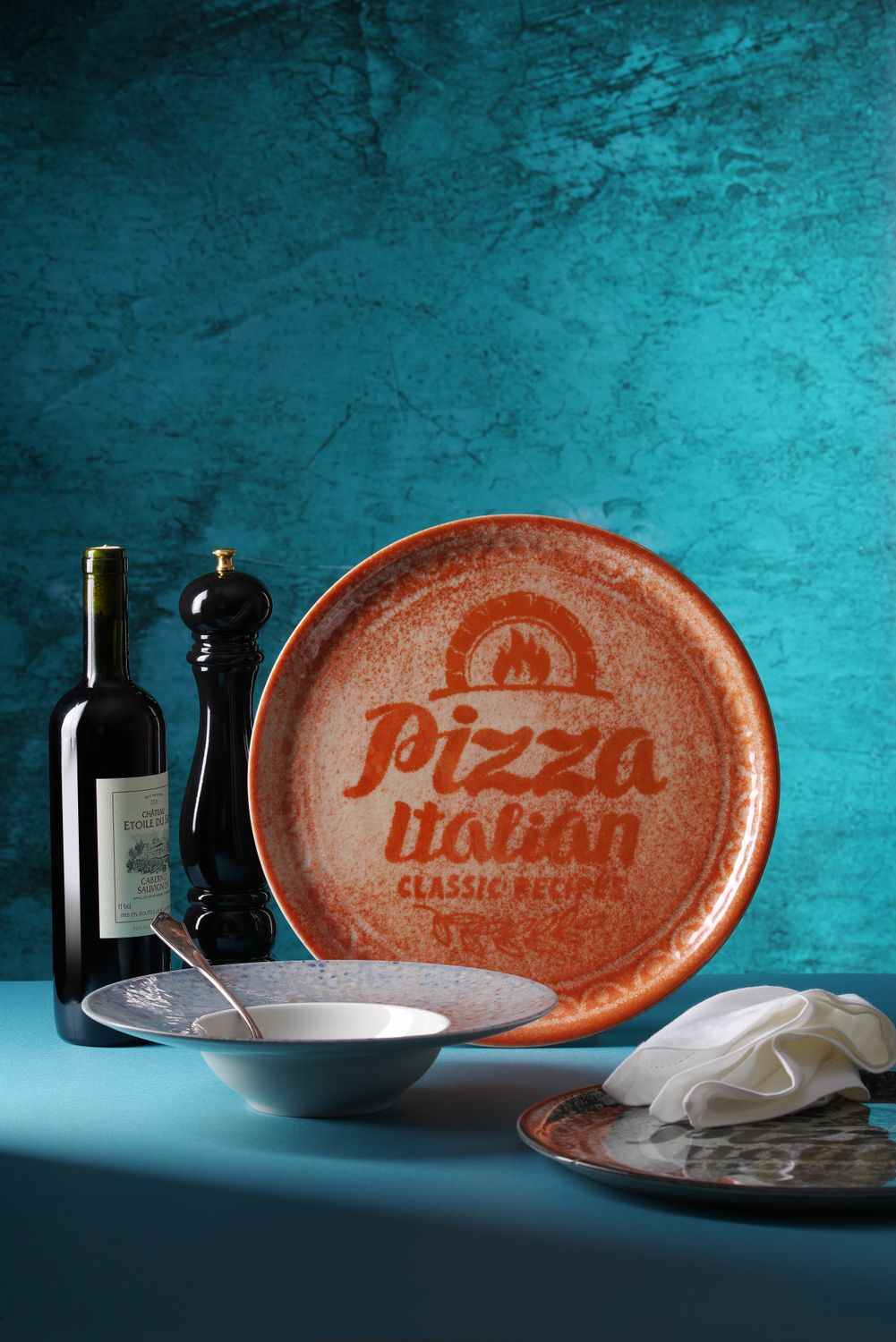 Tanier Recipe Collection Brick Red na pizzu, HENDI, Červená, ⌀330mm