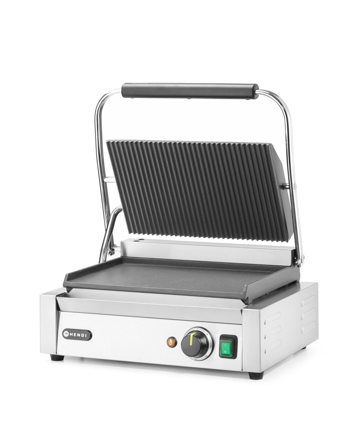 Kontaktný gril Panini, HENDI, drážkovaný vrch a hladké dno, 230V/2200W, 430x375x(H)216mm