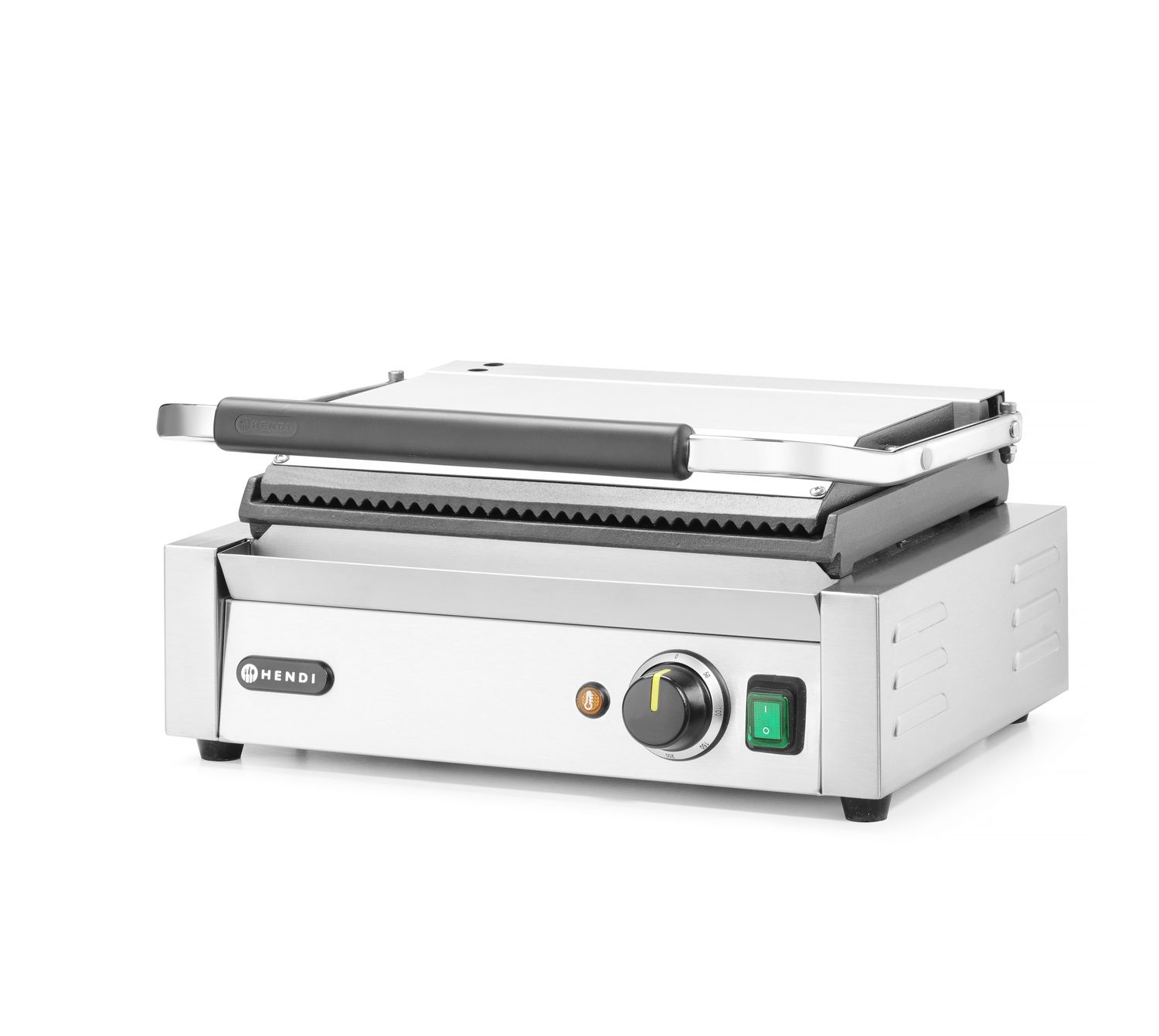 Kontaktný gril Panini, HENDI, drážkovaný vrch a hladké dno, 230V/2200W, 430x375x(H)216mm