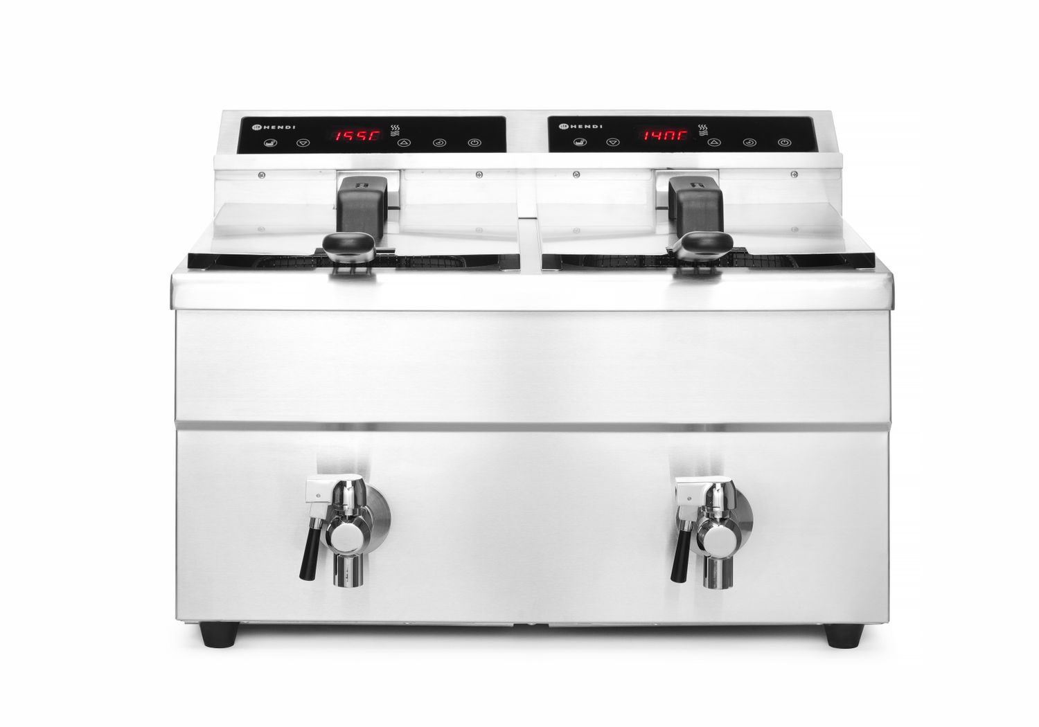 Indukčná fritéza s výpustným ventilom – 2x 8 l, HENDI, Profi Line, 16L, 230V/7000W, 577x609x(H)410mm
